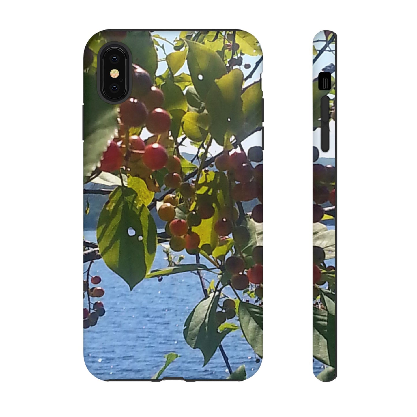 Phone Case - Nature-Inspired  - Vibrant Berry & Water Design