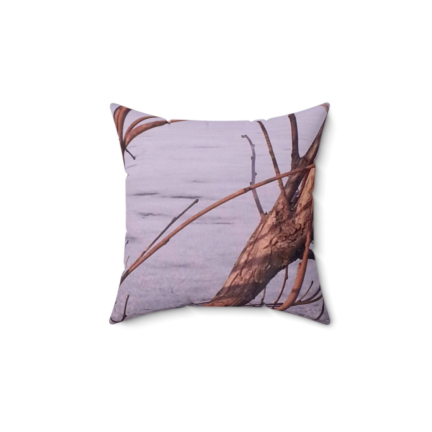 Nature-Inspired Decorative Square Pillow - #originalphotograph of winter branches