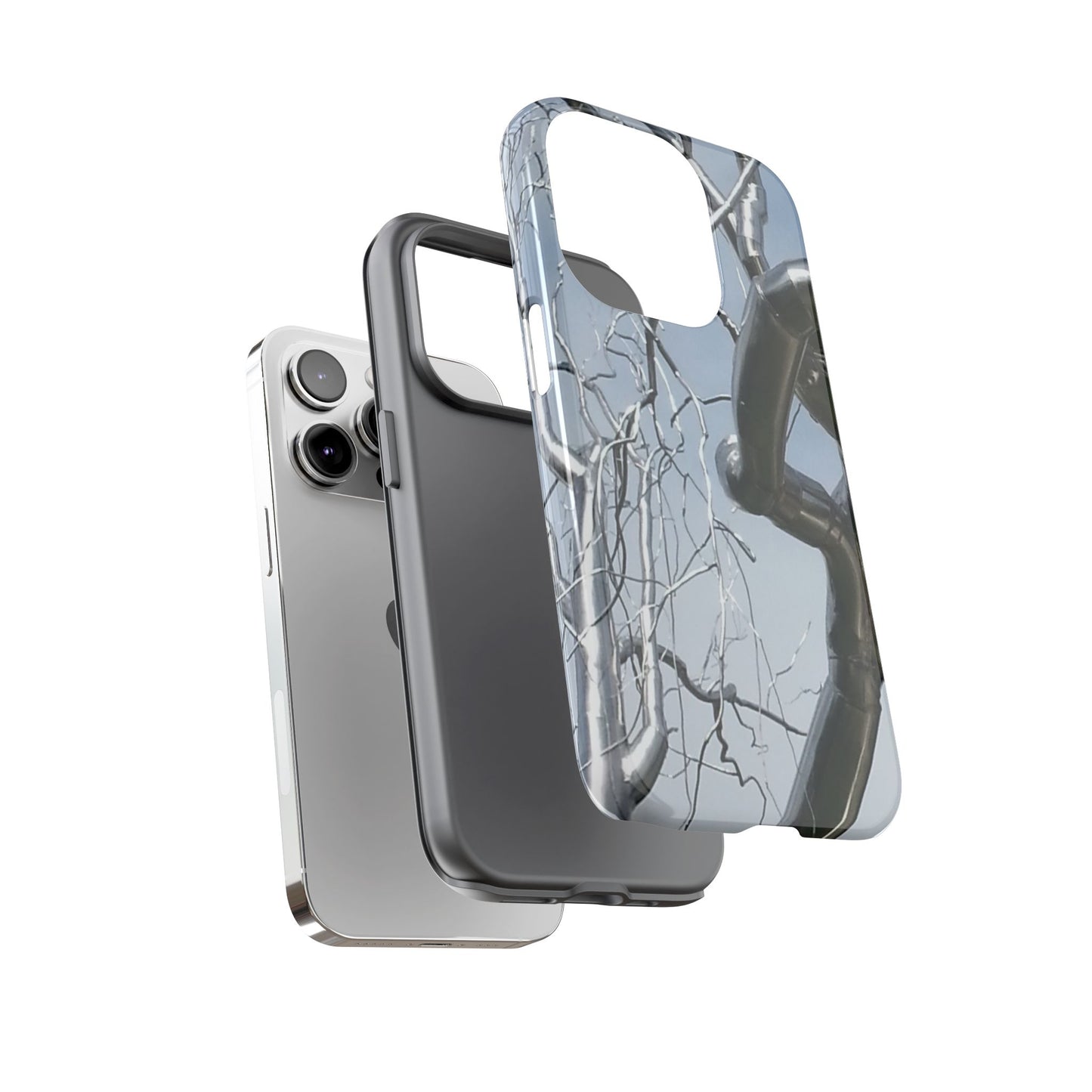 Phone Case - Durable Phone Protector with Bold Metal Nature-inspired Design