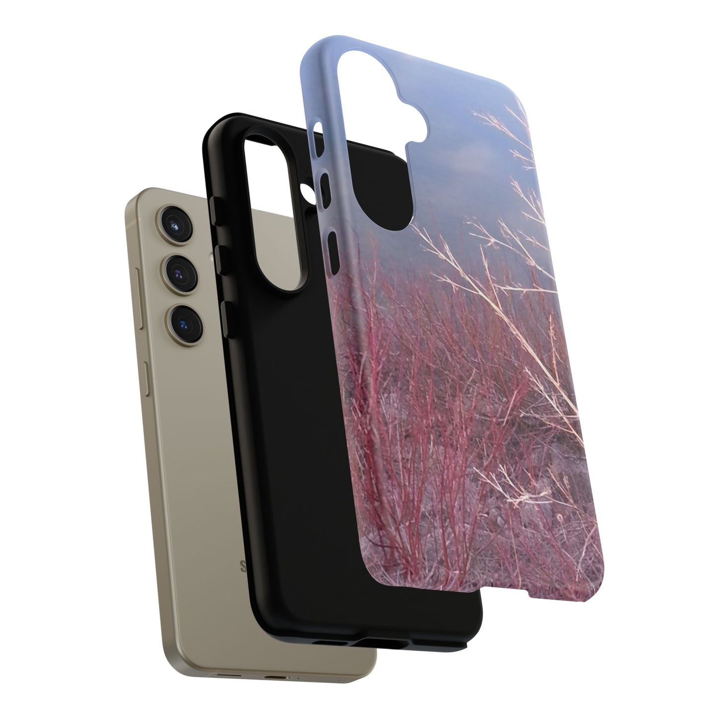 Phone Case - Nature-Inspired Winter Branches Coral Color