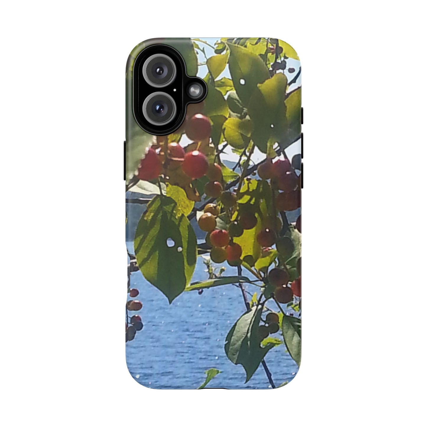 Phone Case - Nature-Inspired  - Vibrant Berry & Water Design