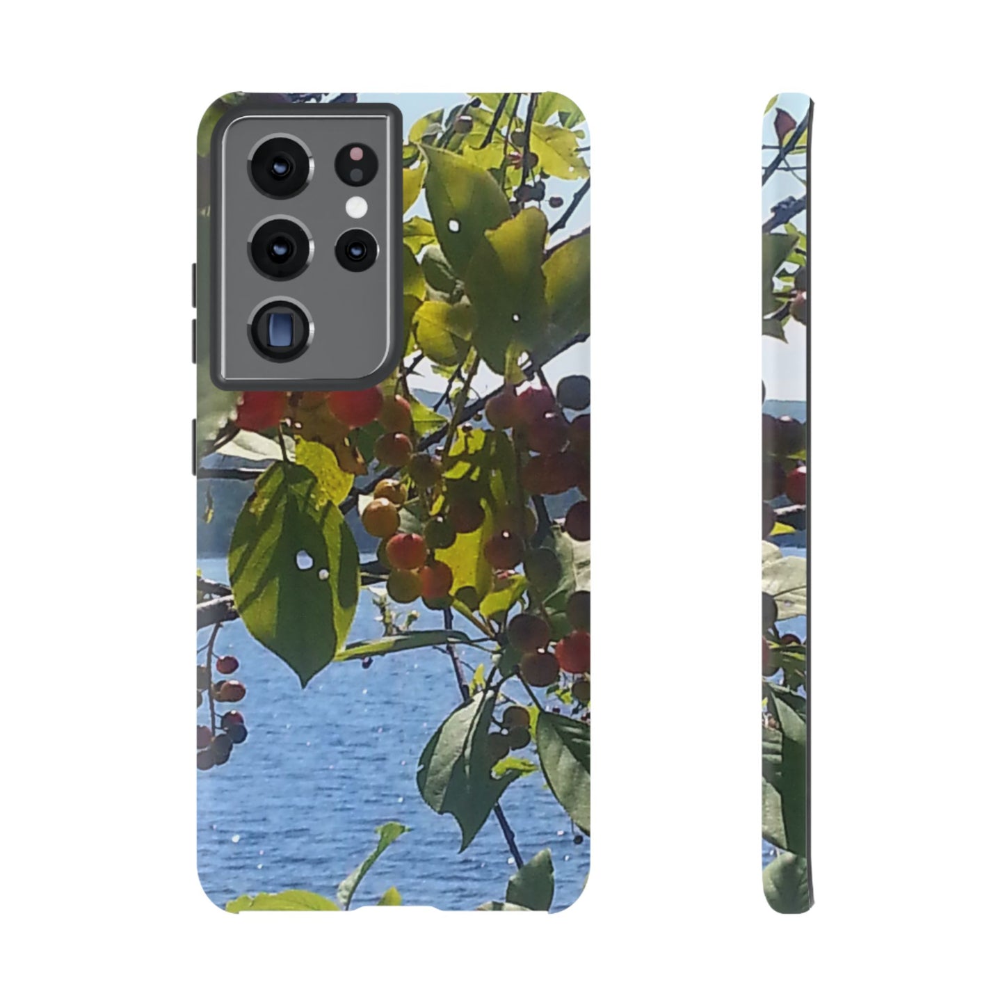 Phone Case - Nature-Inspired  - Vibrant Berry & Water Design