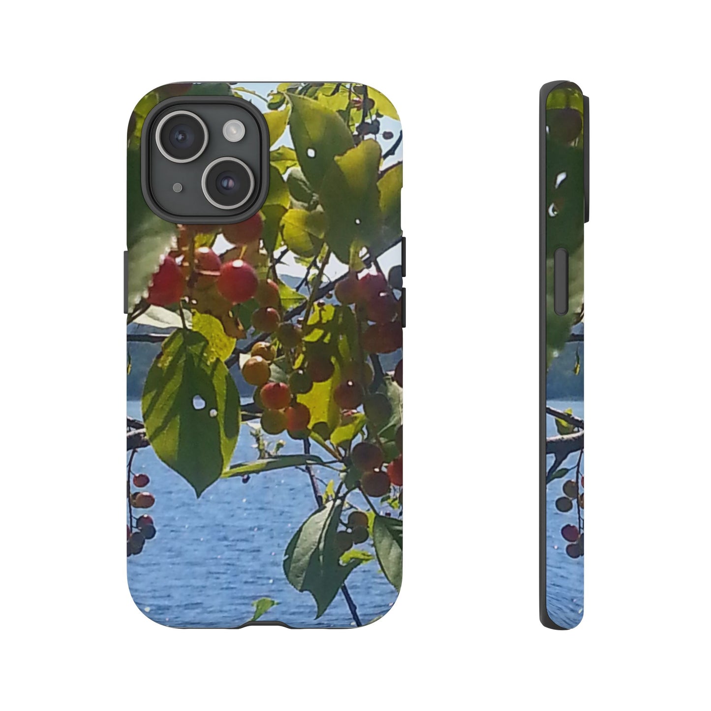 Phone Case - Nature-Inspired  - Vibrant Berry & Water Design