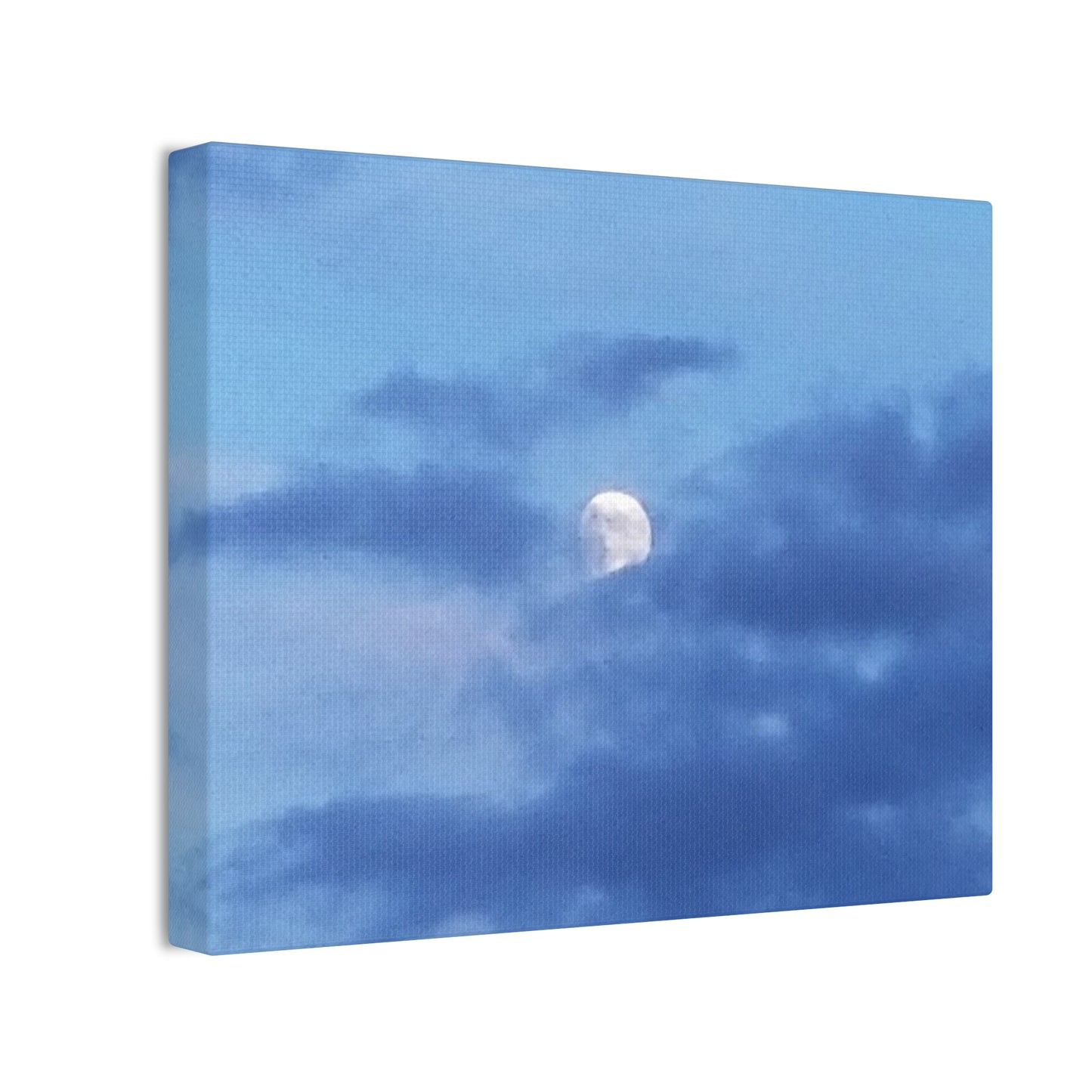 Canvas Art Print  Moonlit Sky- Serene Blue Wall Décor for Home