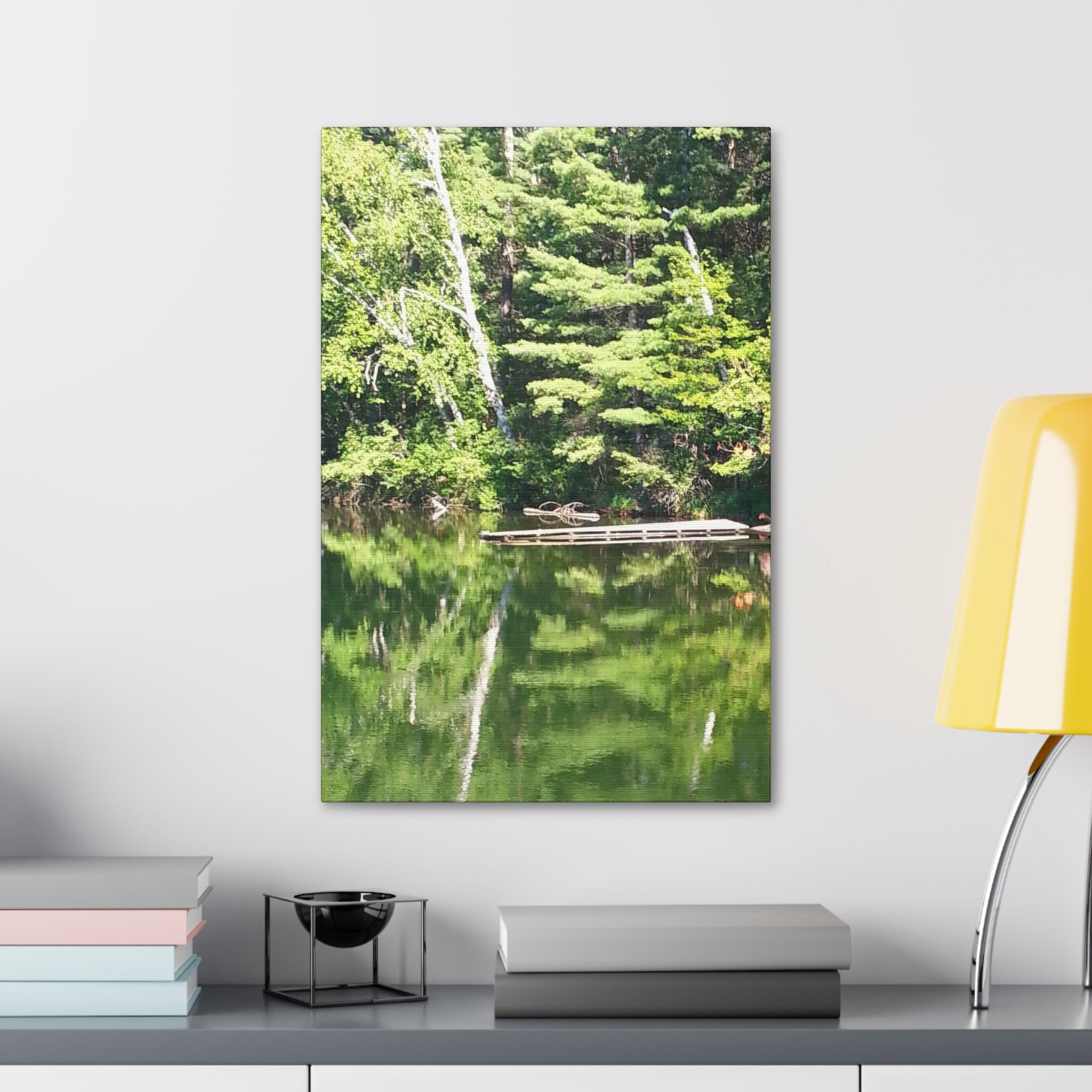 Echoed Stillness | Sheltered Green Lake Wall Art | The Nurture Collection