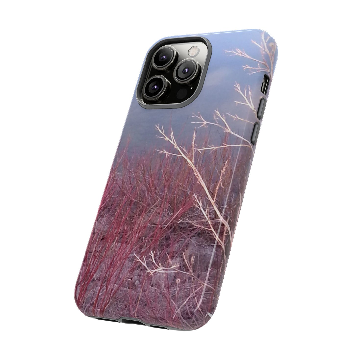 Phone Case - Nature-Inspired Winter Branches Coral Color