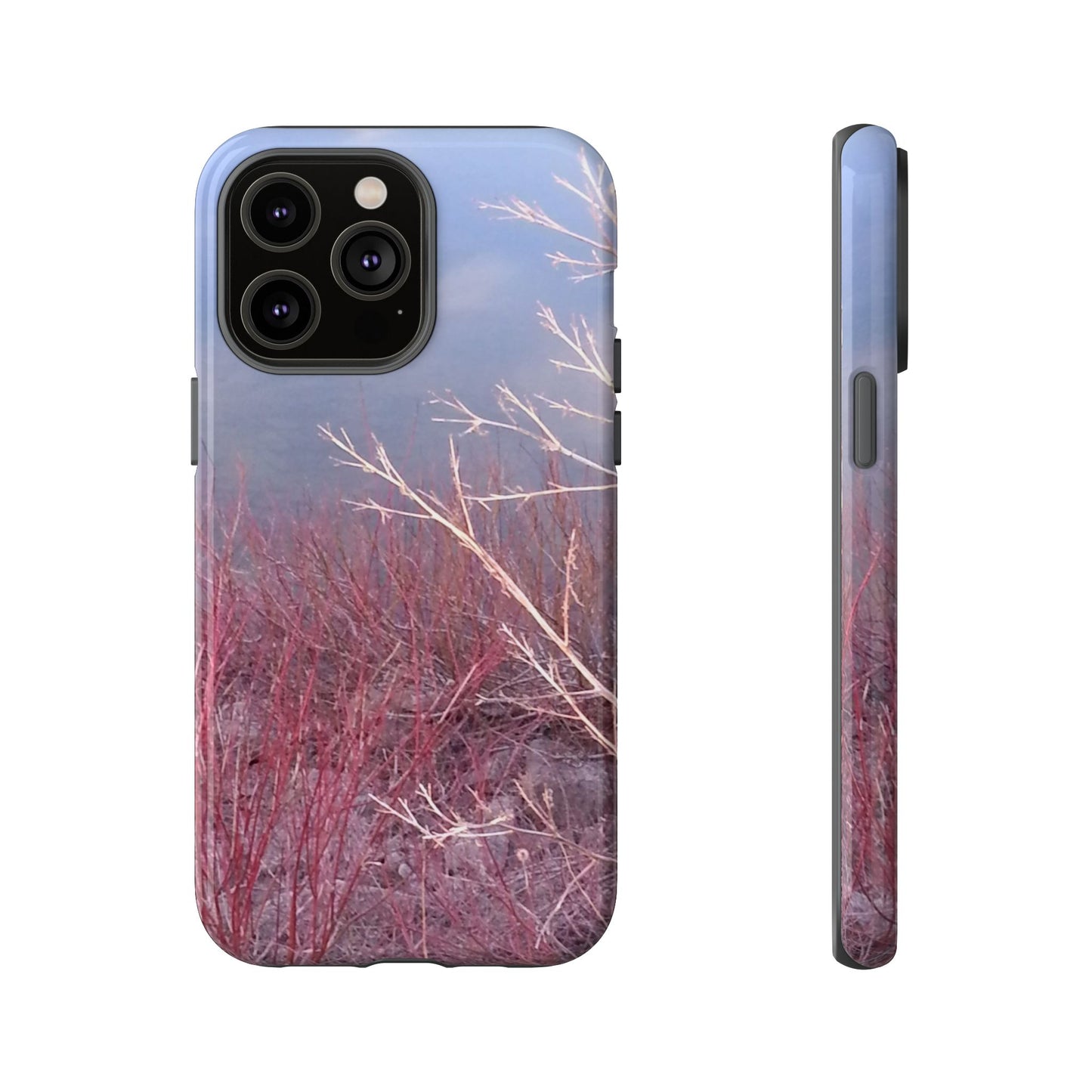 Phone Case - Nature-Inspired Winter Branches Coral Color