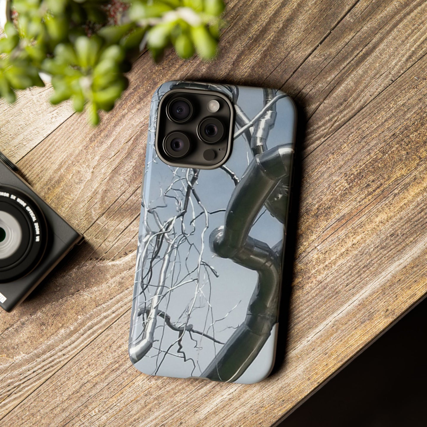 Phone Case - Durable Phone Protector with Bold Metal Nature-inspired Design