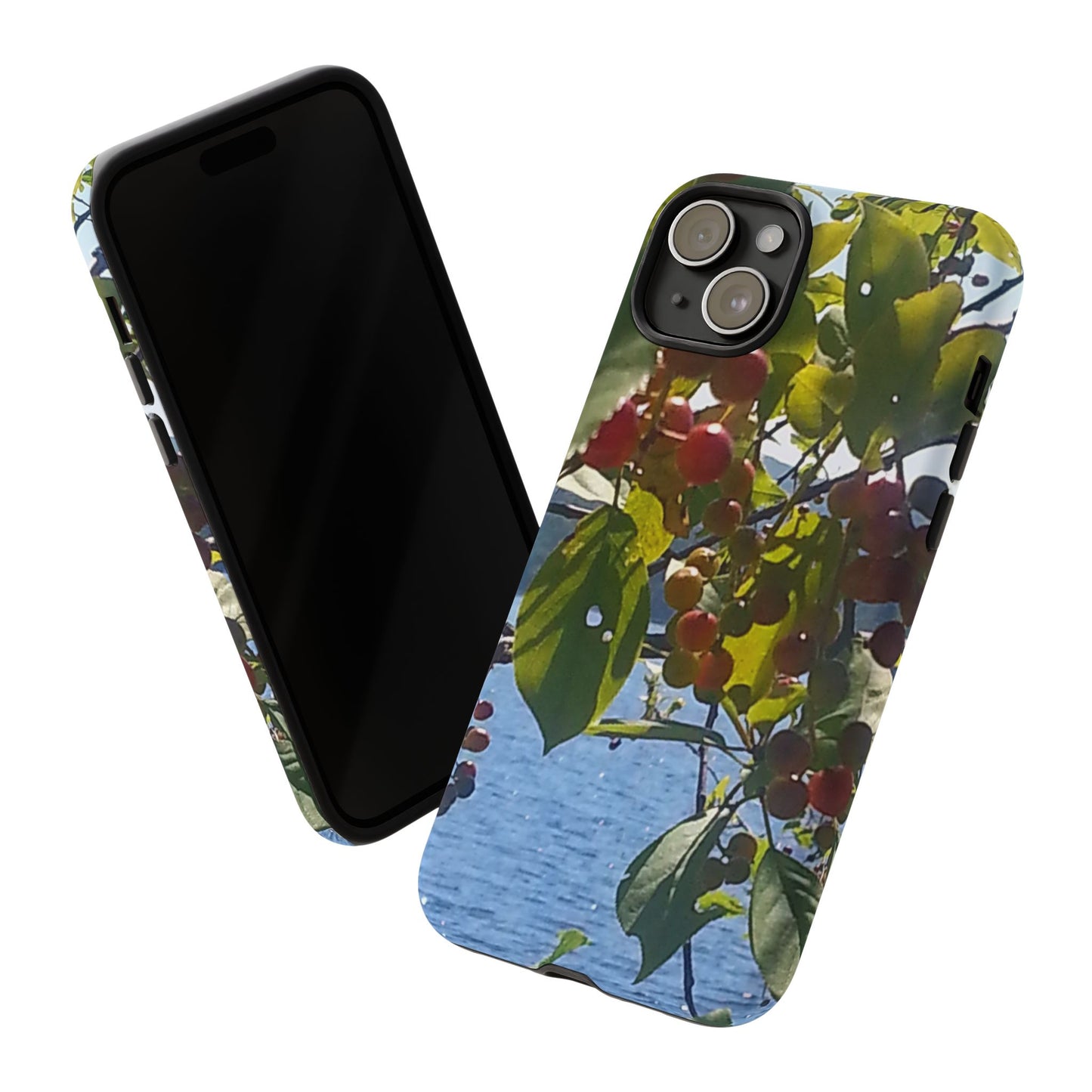 Phone Case - Nature-Inspired  - Vibrant Berry & Water Design