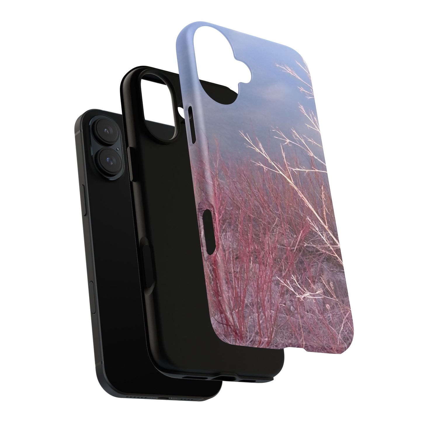 Phone Case - Nature-Inspired Winter Branches Coral Color