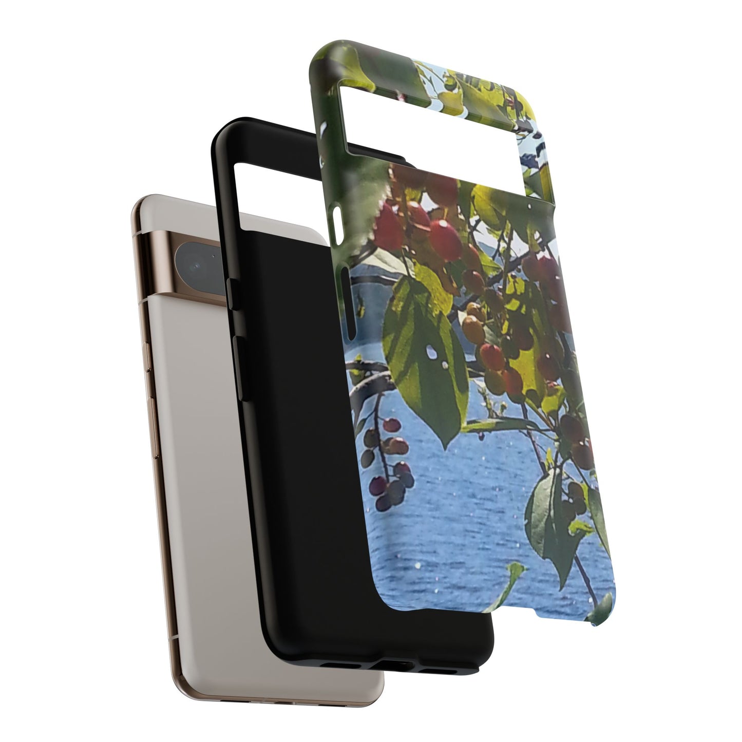 Phone Case - Nature-Inspired  - Vibrant Berry & Water Design