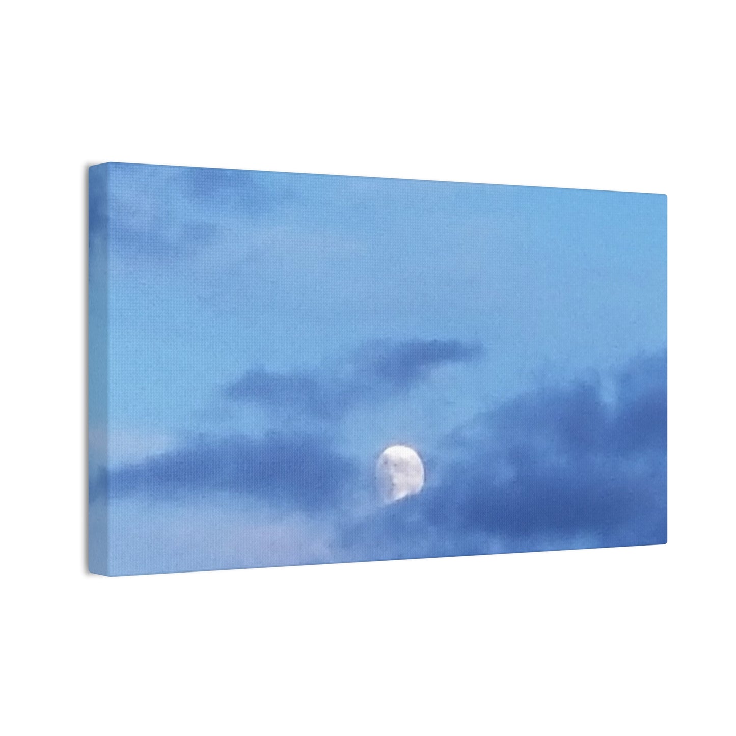 Canvas Art Print  Moonlit Sky- Serene Blue Wall Décor for Home