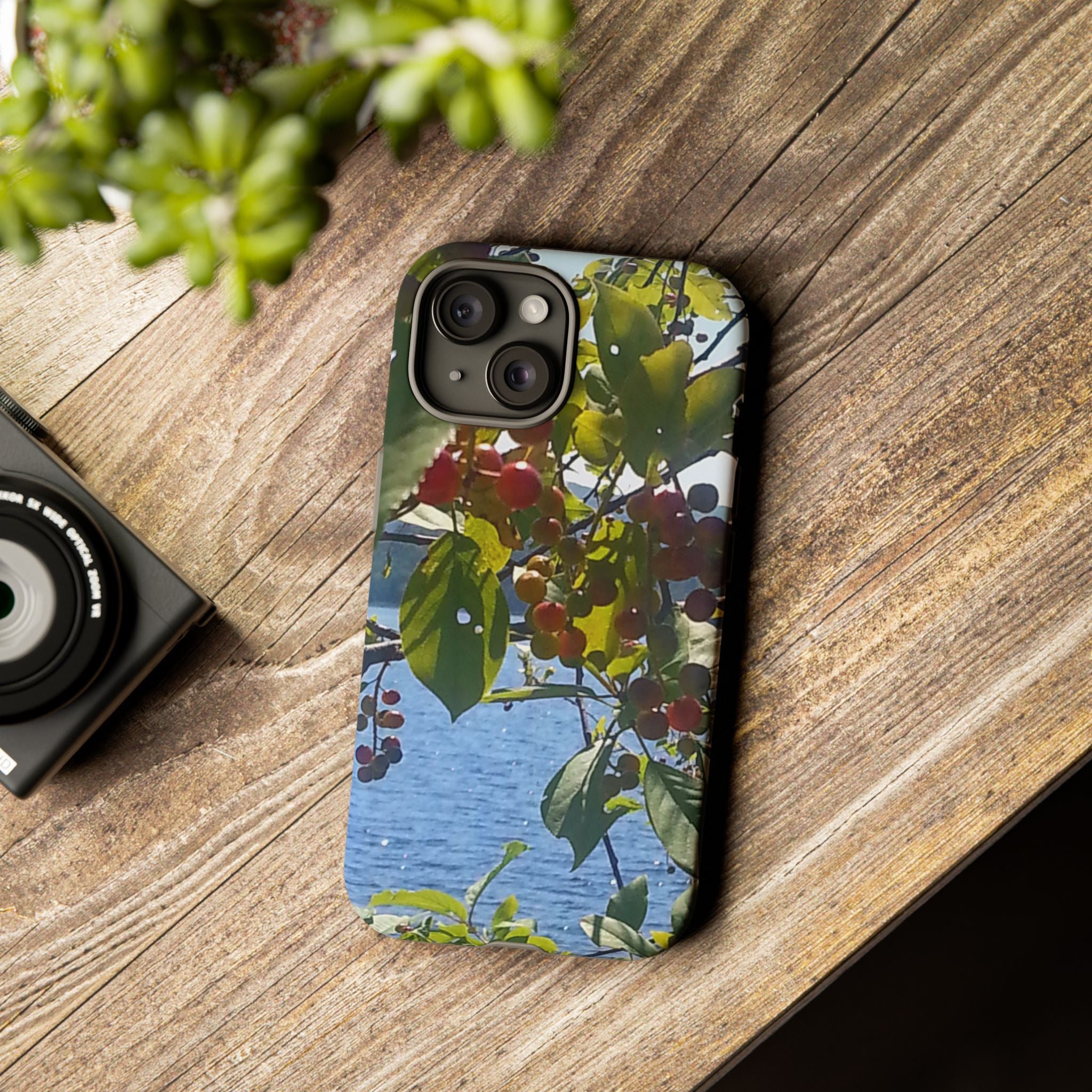 Crimson Pulse | Vibrant Crimson Berry Botanical Phone Case | The Flow Collection