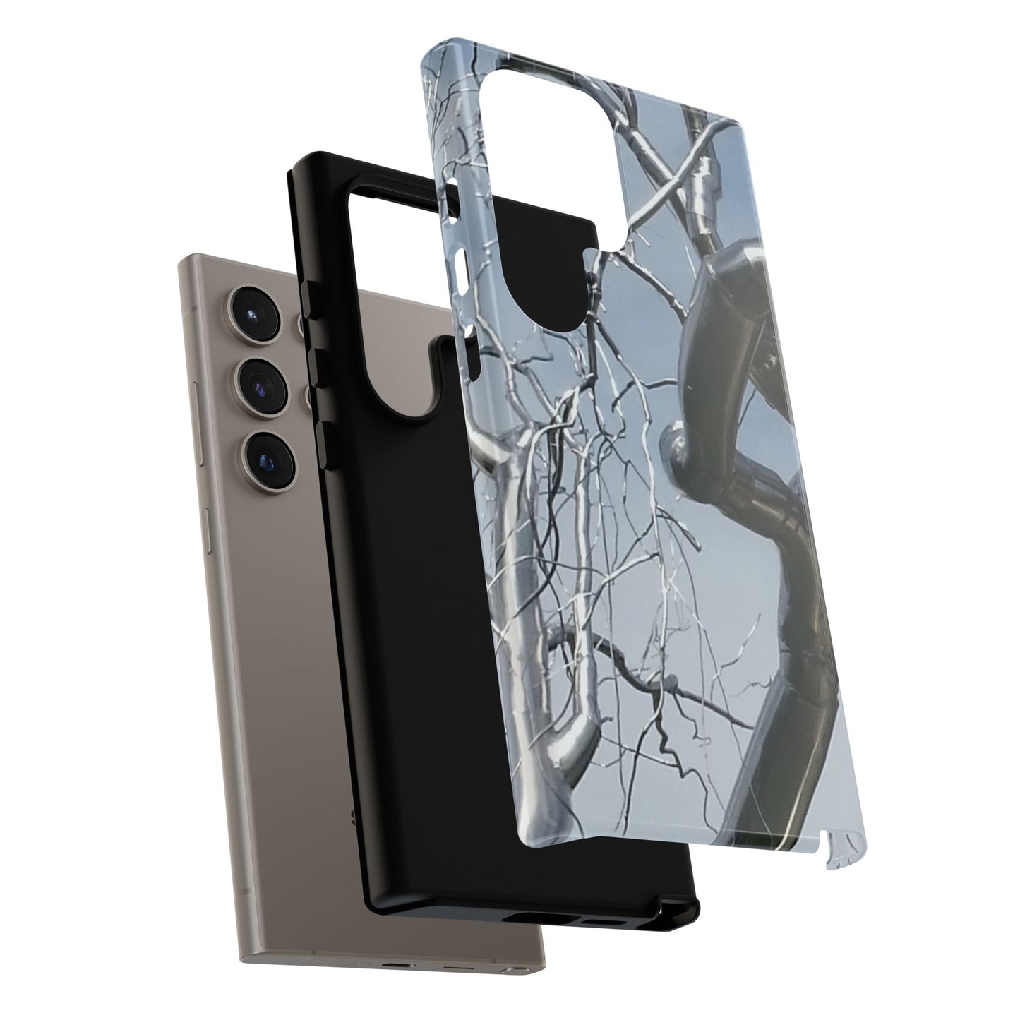 Phone Case - Durable Phone Protector with Bold Metal Nature-inspired Design