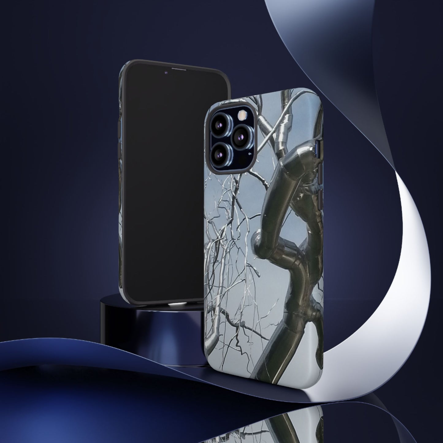 Phone Case - Durable Phone Protector with Bold Metal Nature-inspired Design