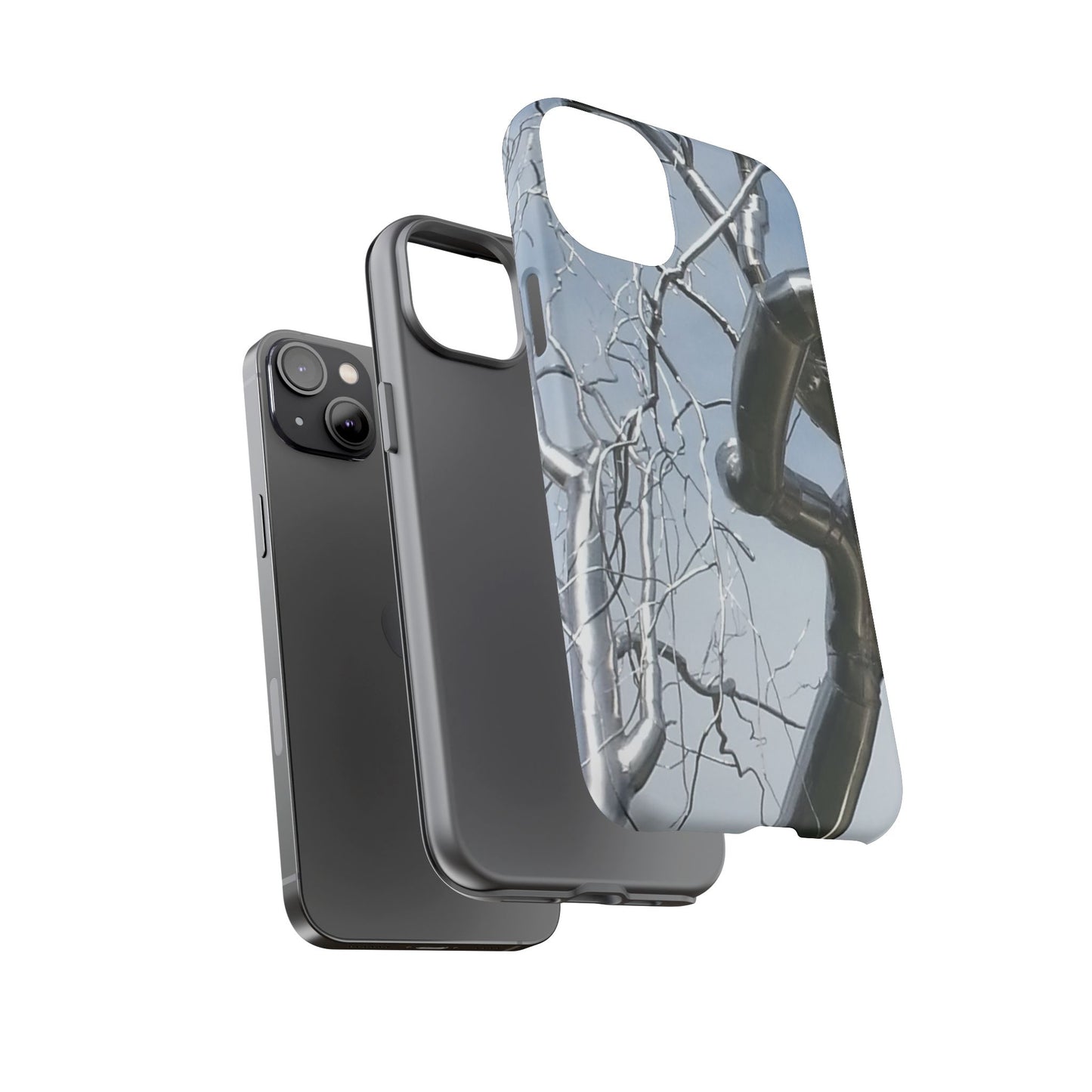 Phone Case - Durable Phone Protector with Bold Metal Nature-inspired Design