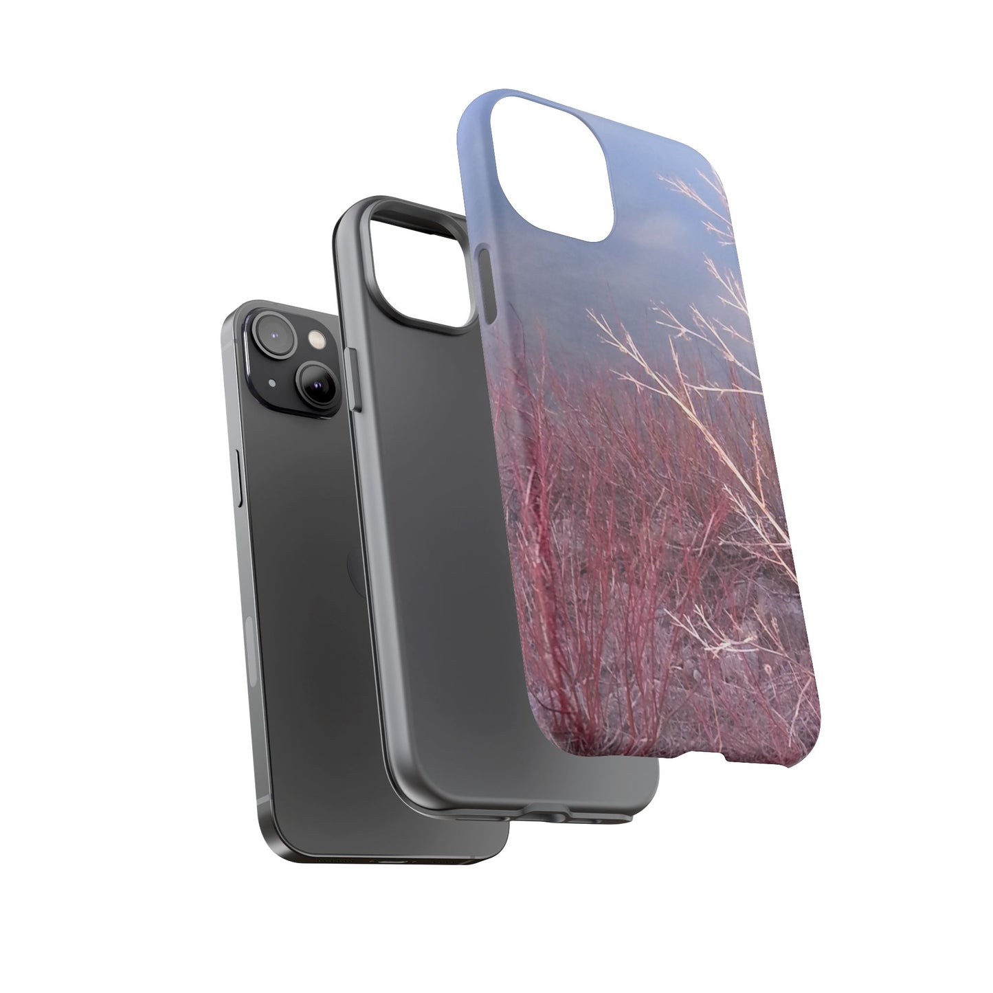 Phone Case - Nature-Inspired Winter Branches Coral Color