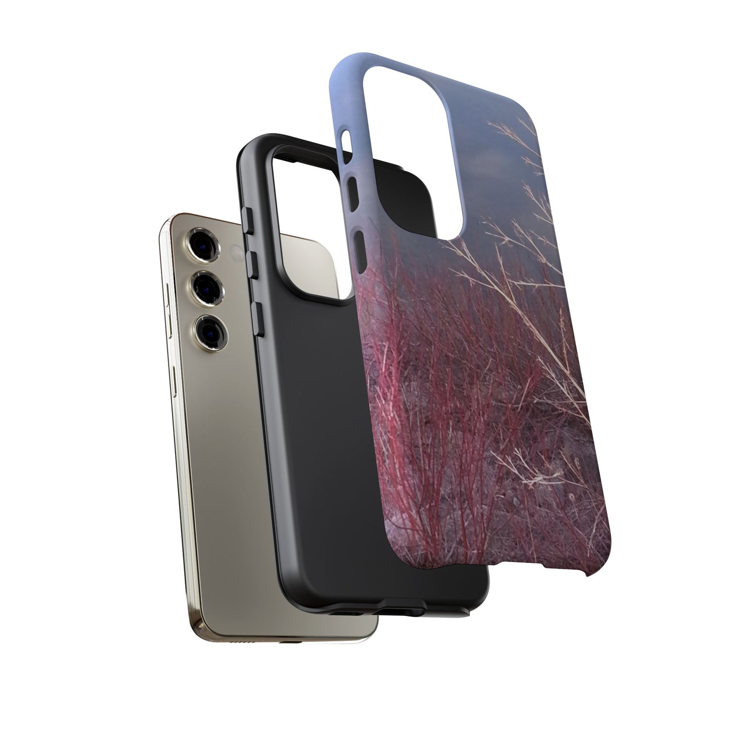 Phone Case - Nature-Inspired Winter Branches Coral Color