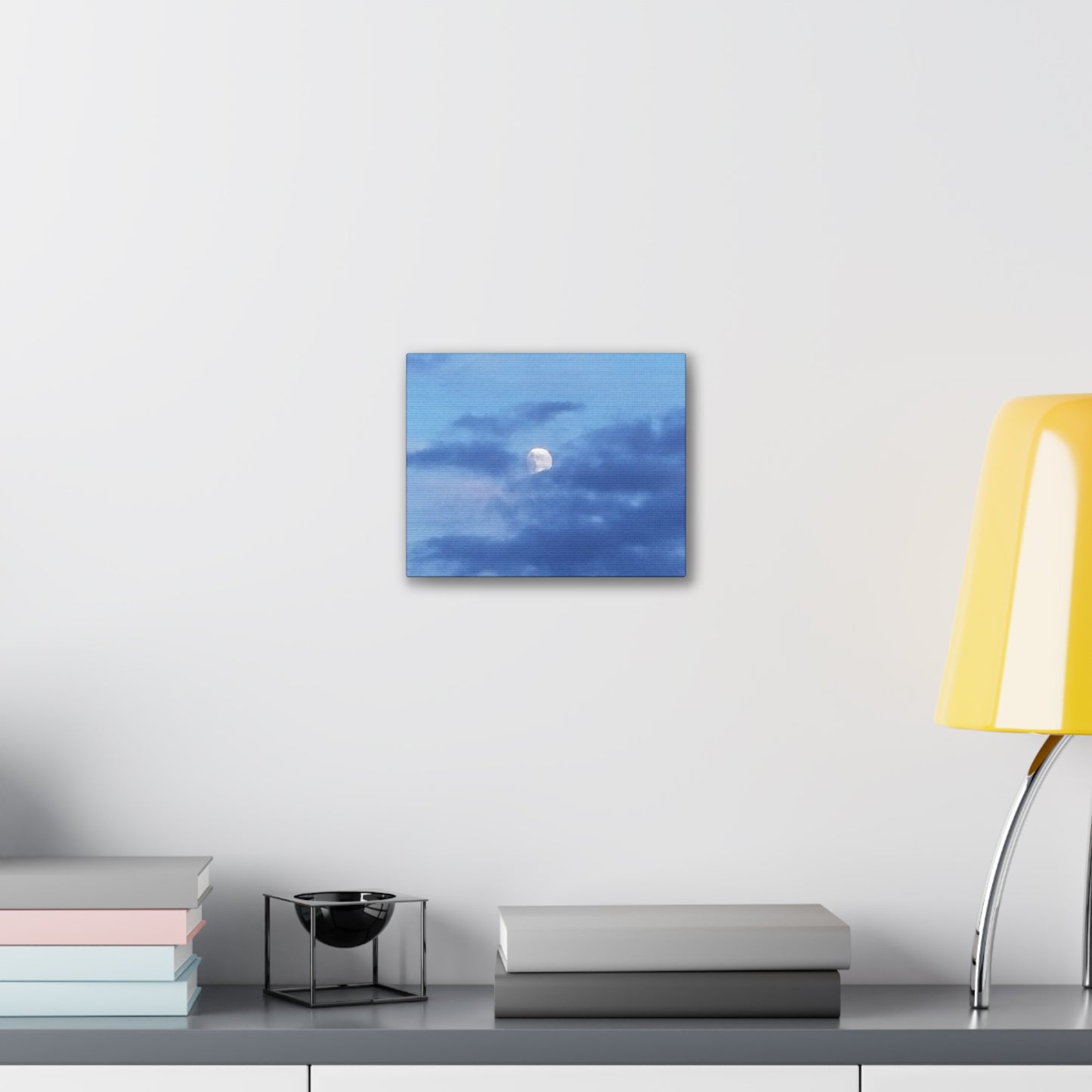 Canvas Art Print  Moonlit Sky- Serene Blue Wall Décor for Home