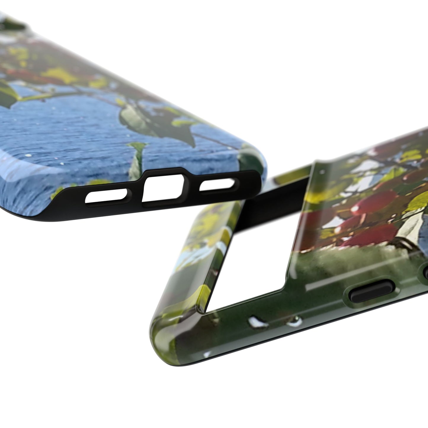 Phone Case - Nature-Inspired  - Vibrant Berry & Water Design