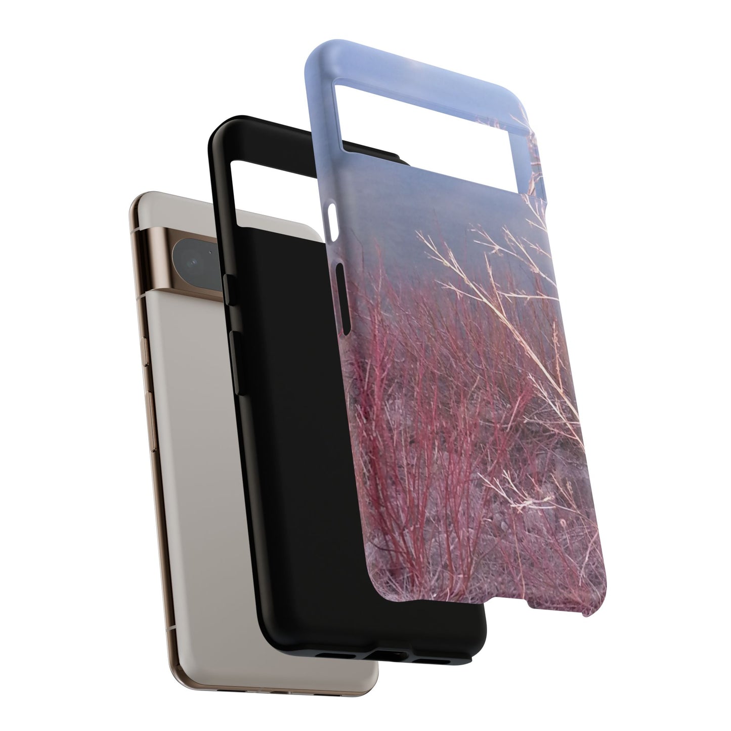 Phone Case - Nature-Inspired Winter Branches Coral Color