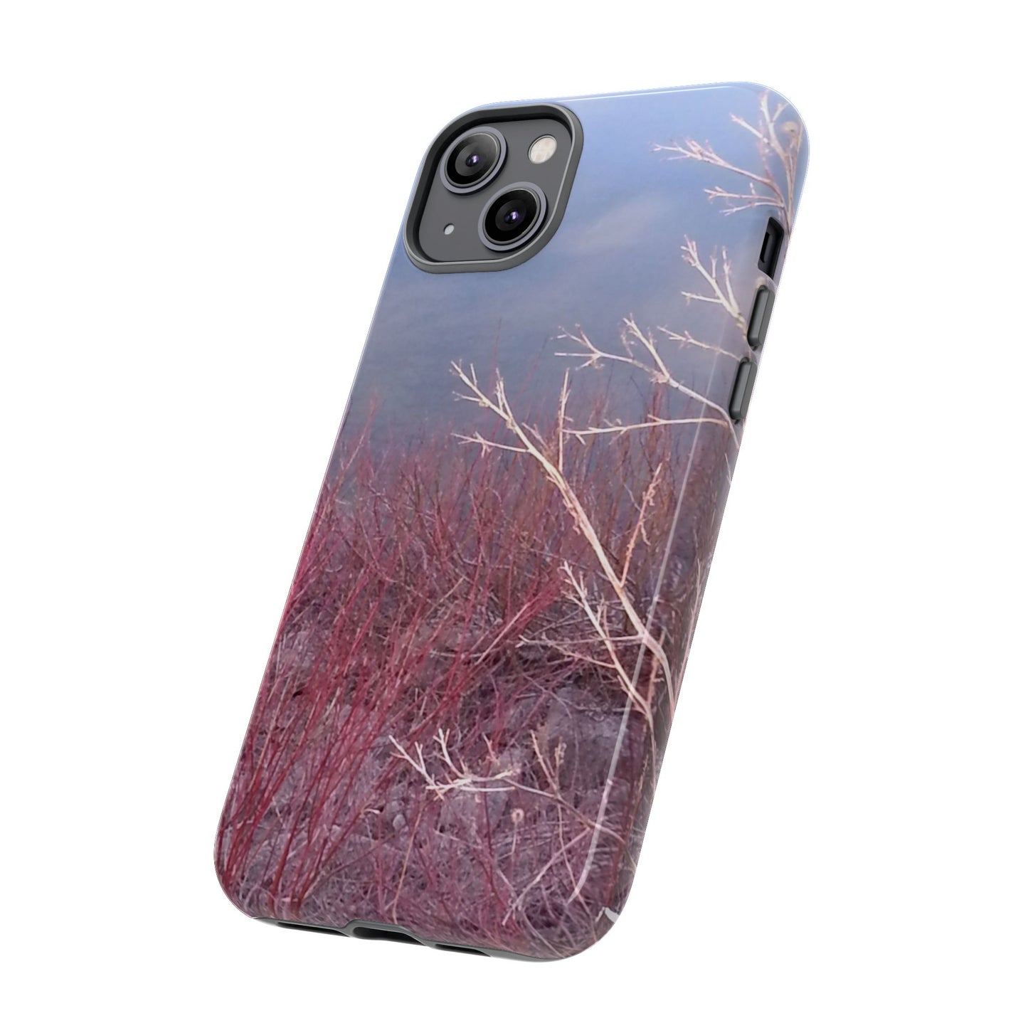 Phone Case - Nature-Inspired Winter Branches Coral Color