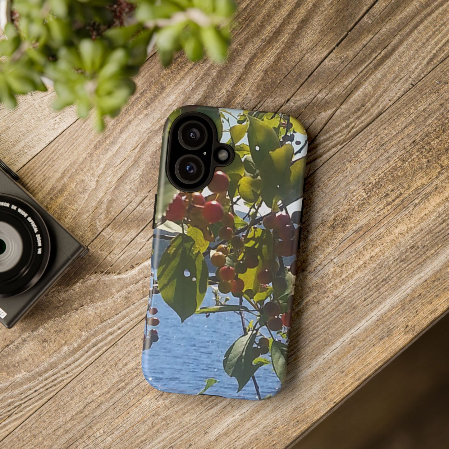 Phone Case - Nature-Inspired  - Vibrant Berry & Water Design