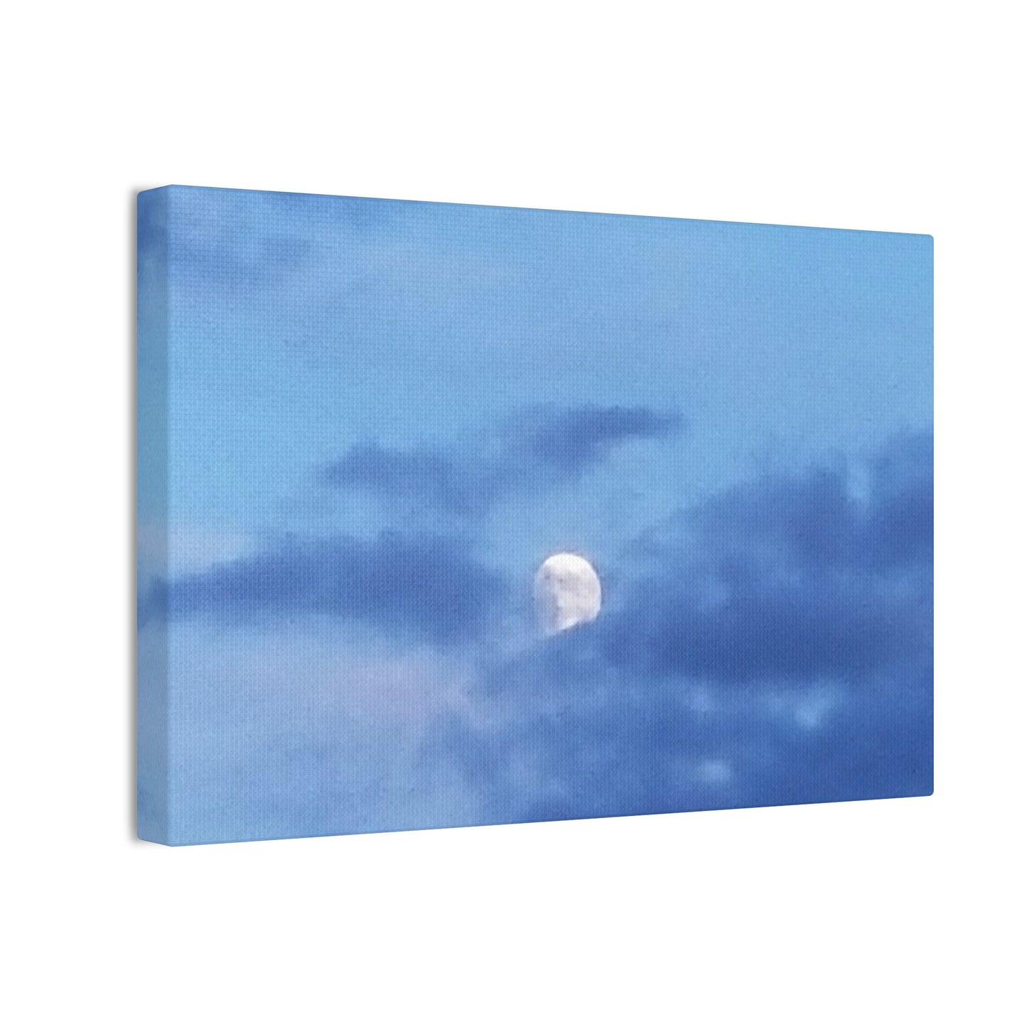 Canvas Art Print  Moonlit Sky- Serene Blue Wall Décor for Home