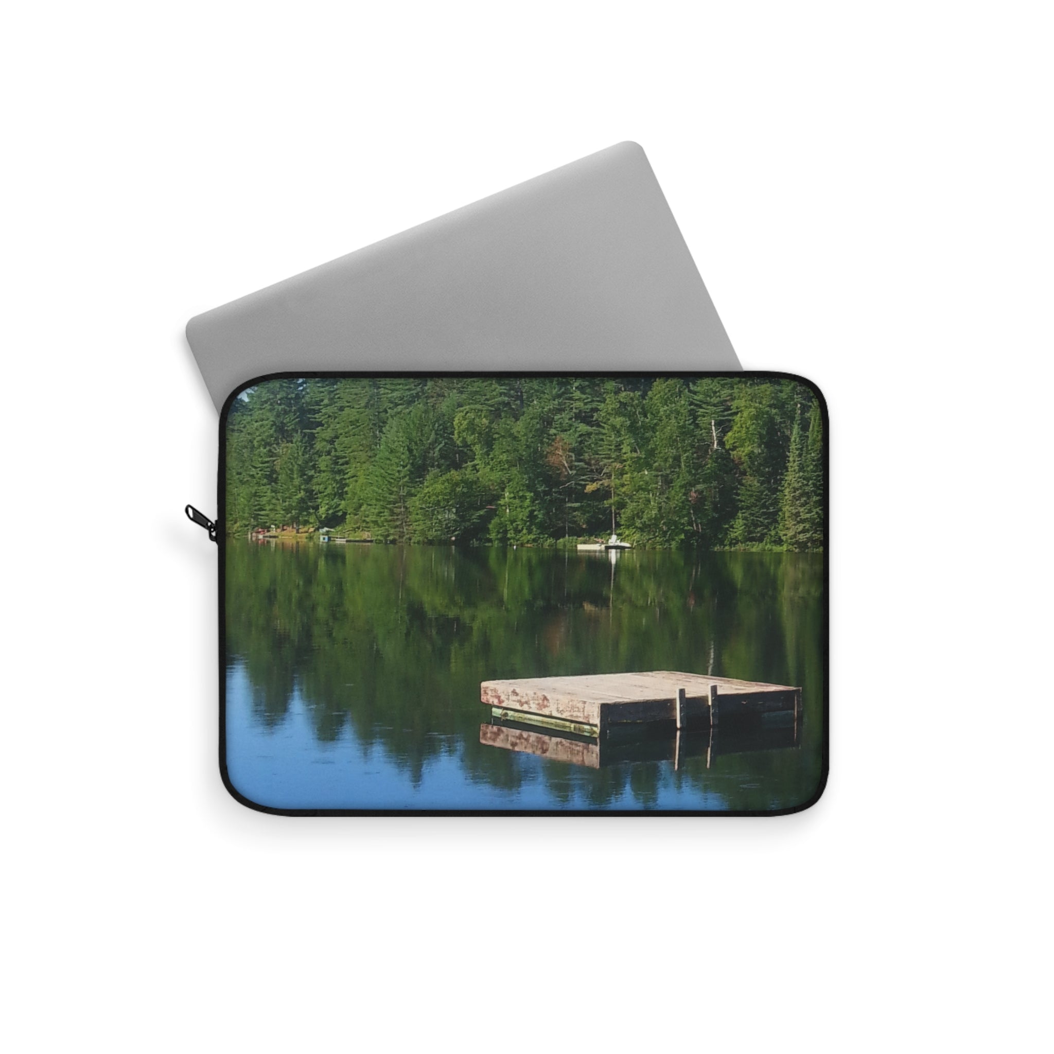 Reflective Solitude | Placid Lakefront Laptop Sleeve | The Flow Collection