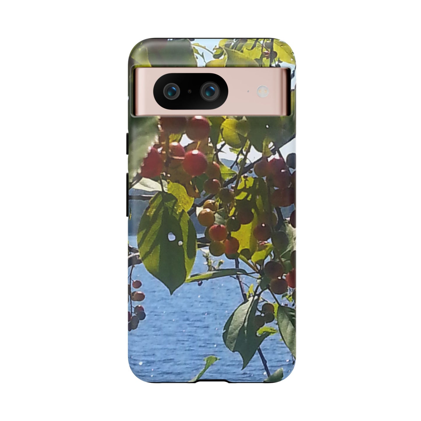 Phone Case - Nature-Inspired  - Vibrant Berry & Water Design