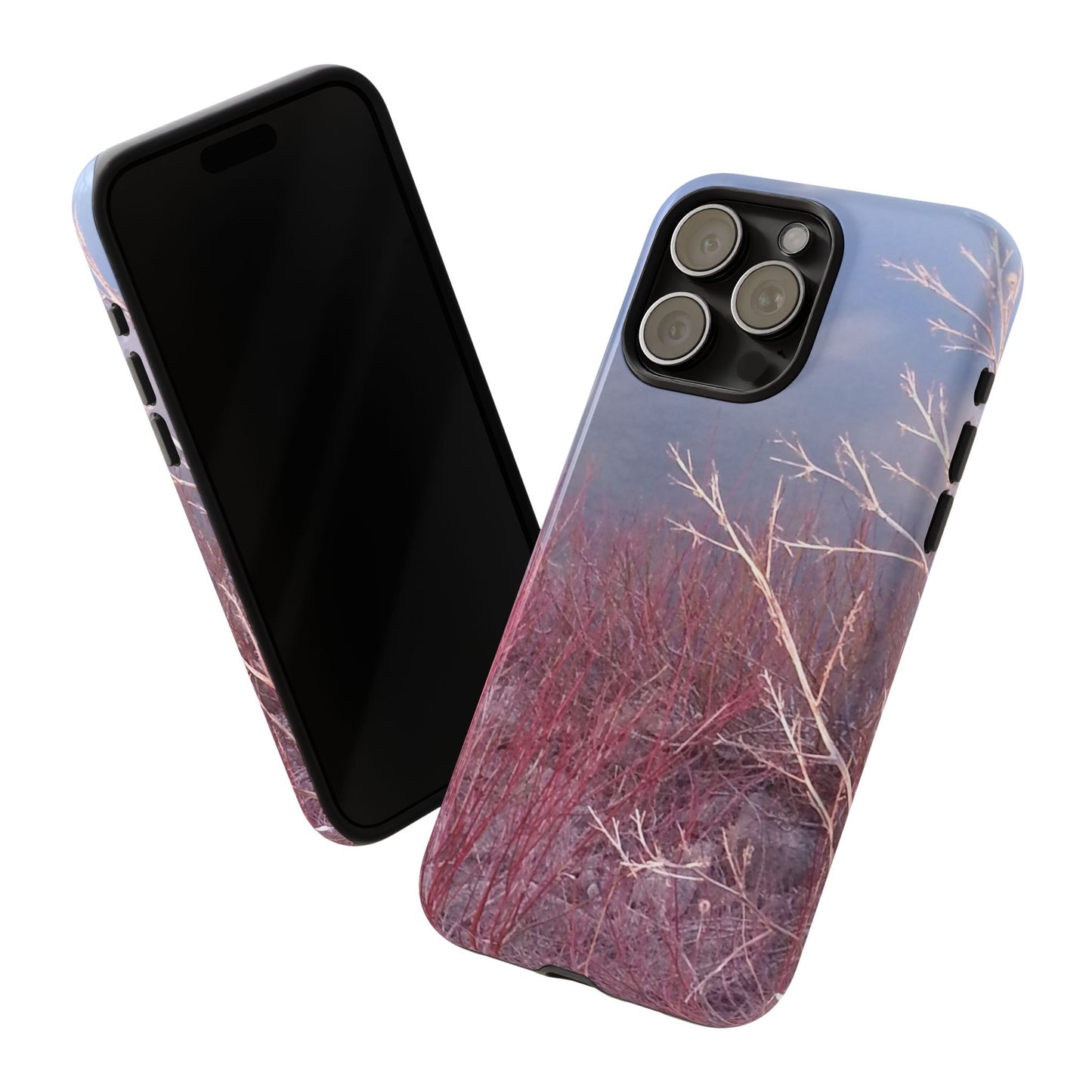 Phone Case - Nature-Inspired Winter Branches Coral Color