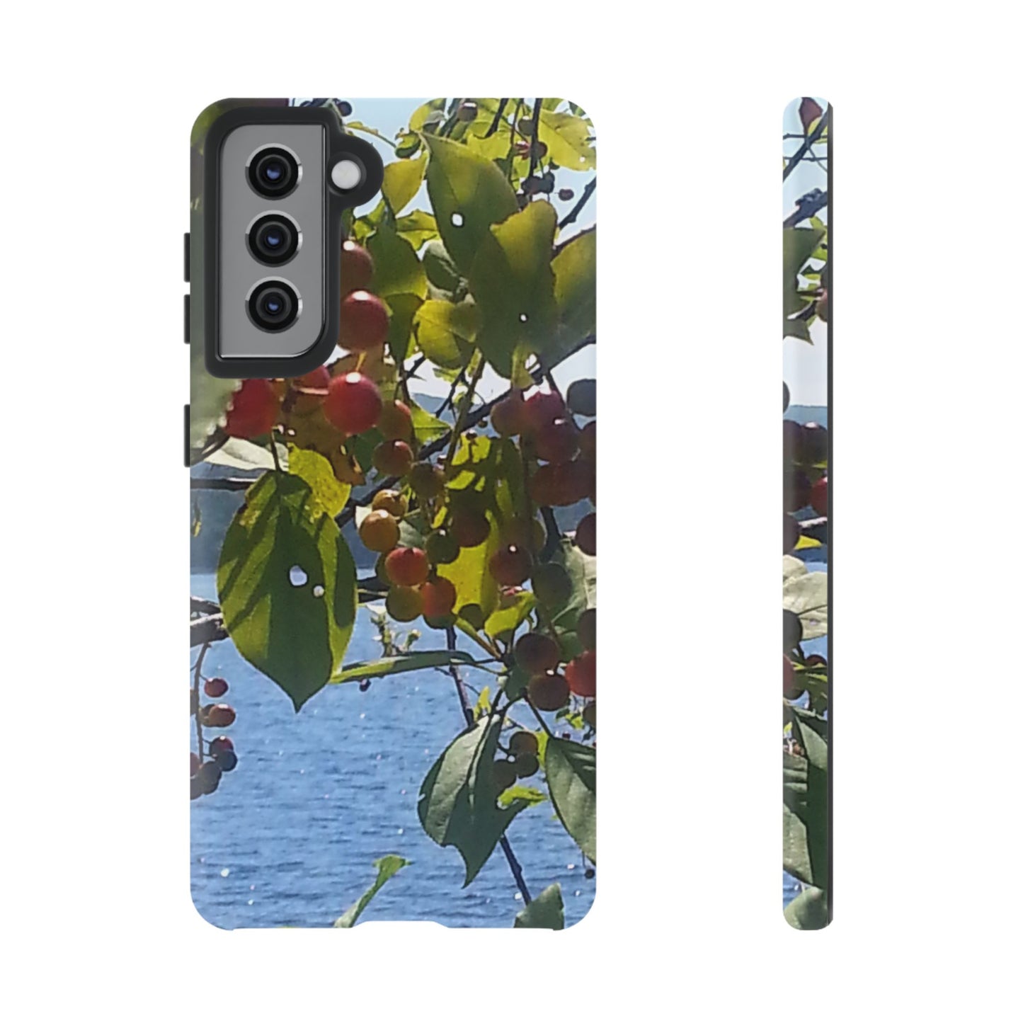 Phone Case - Nature-Inspired  - Vibrant Berry & Water Design