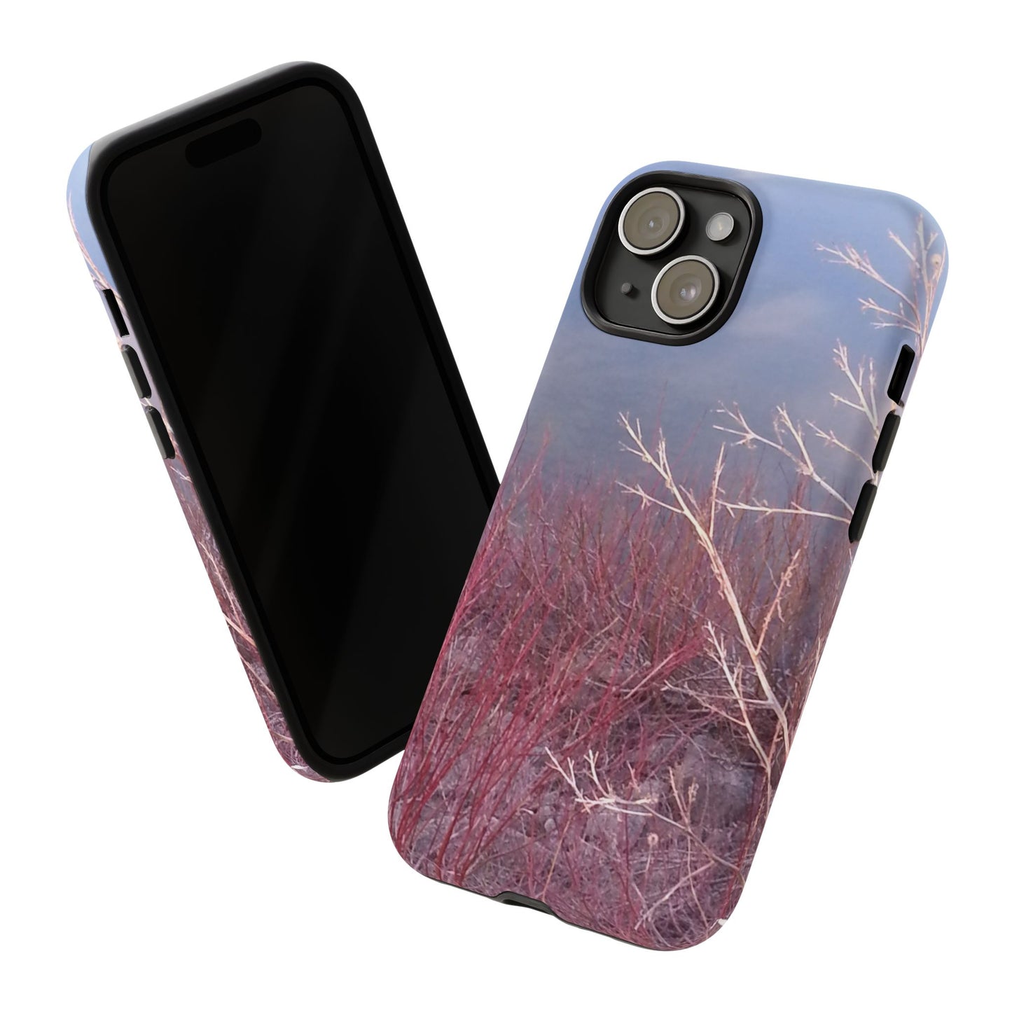 Phone Case - Nature-Inspired Winter Branches Coral Color