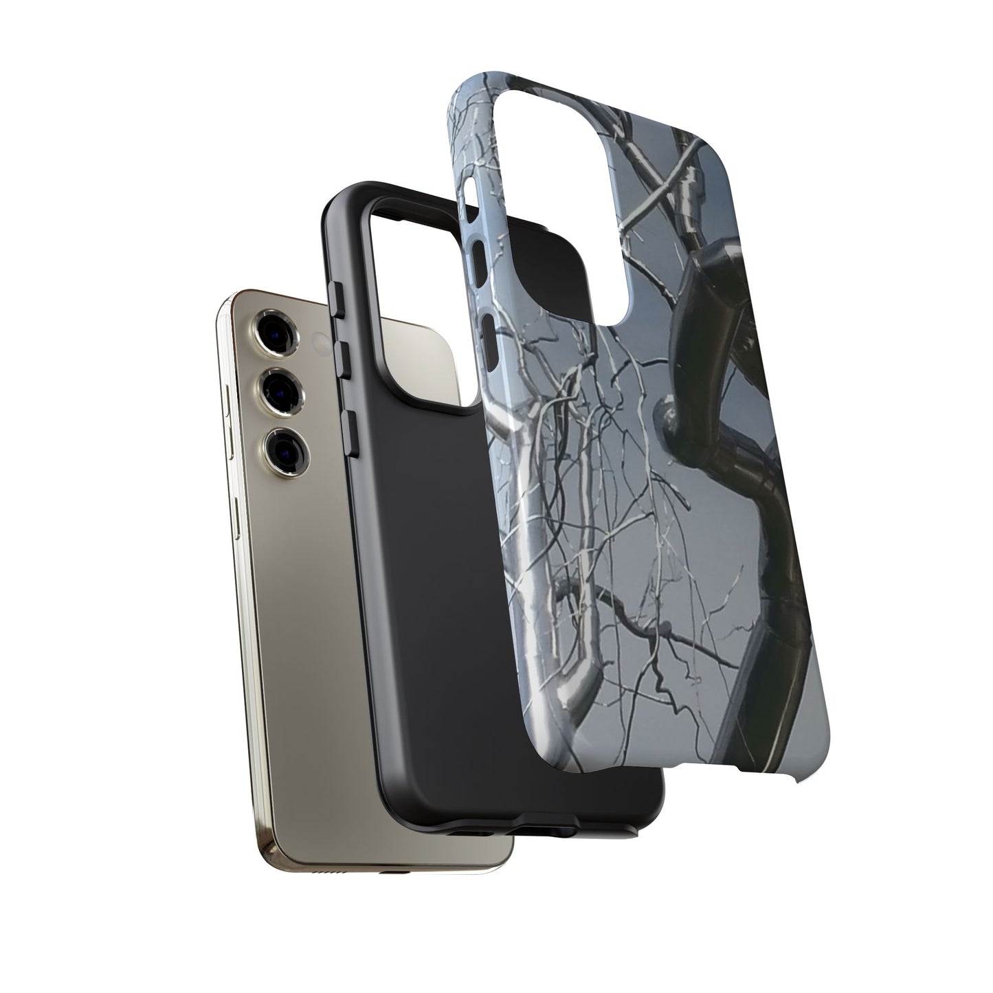 Phone Case - Durable Phone Protector with Bold Metal Nature-inspired Design