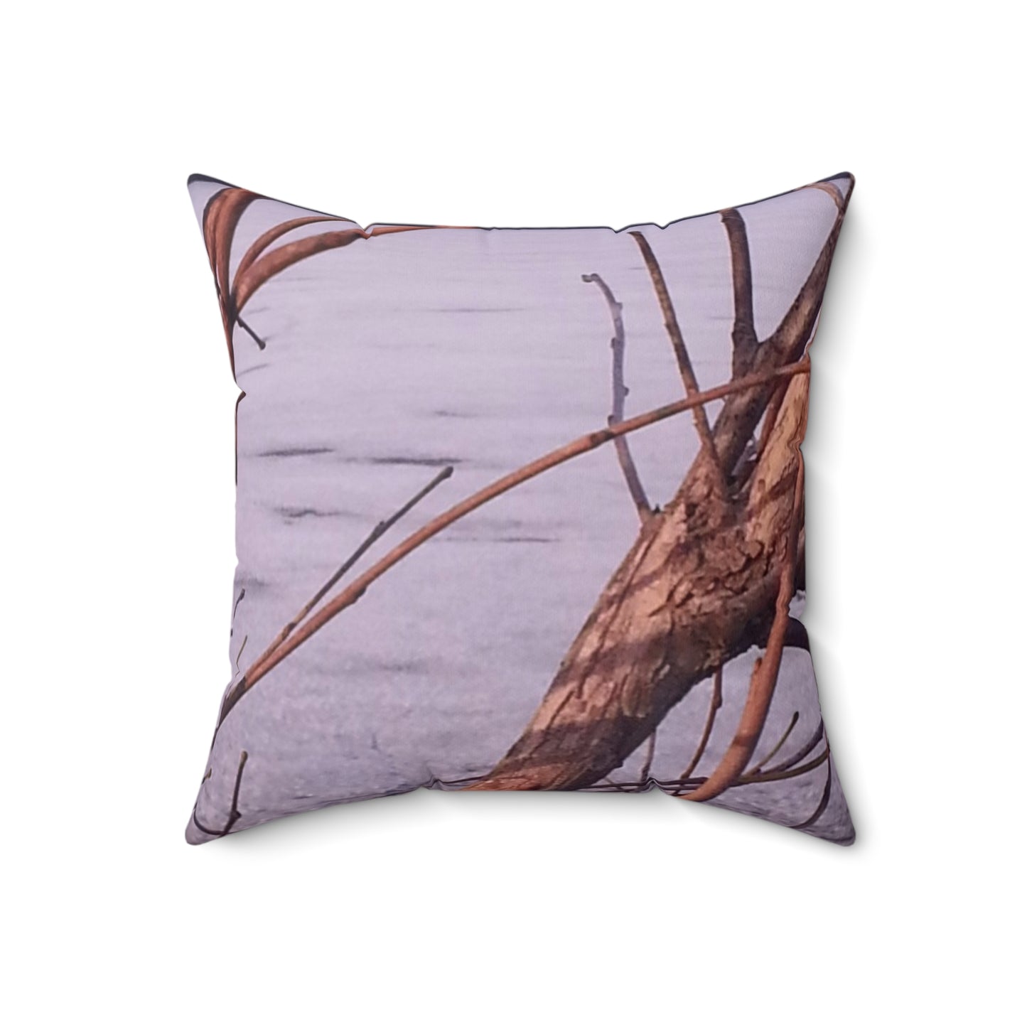 Nature-Inspired Decorative Square Pillow - #originalphotograph of winter branches