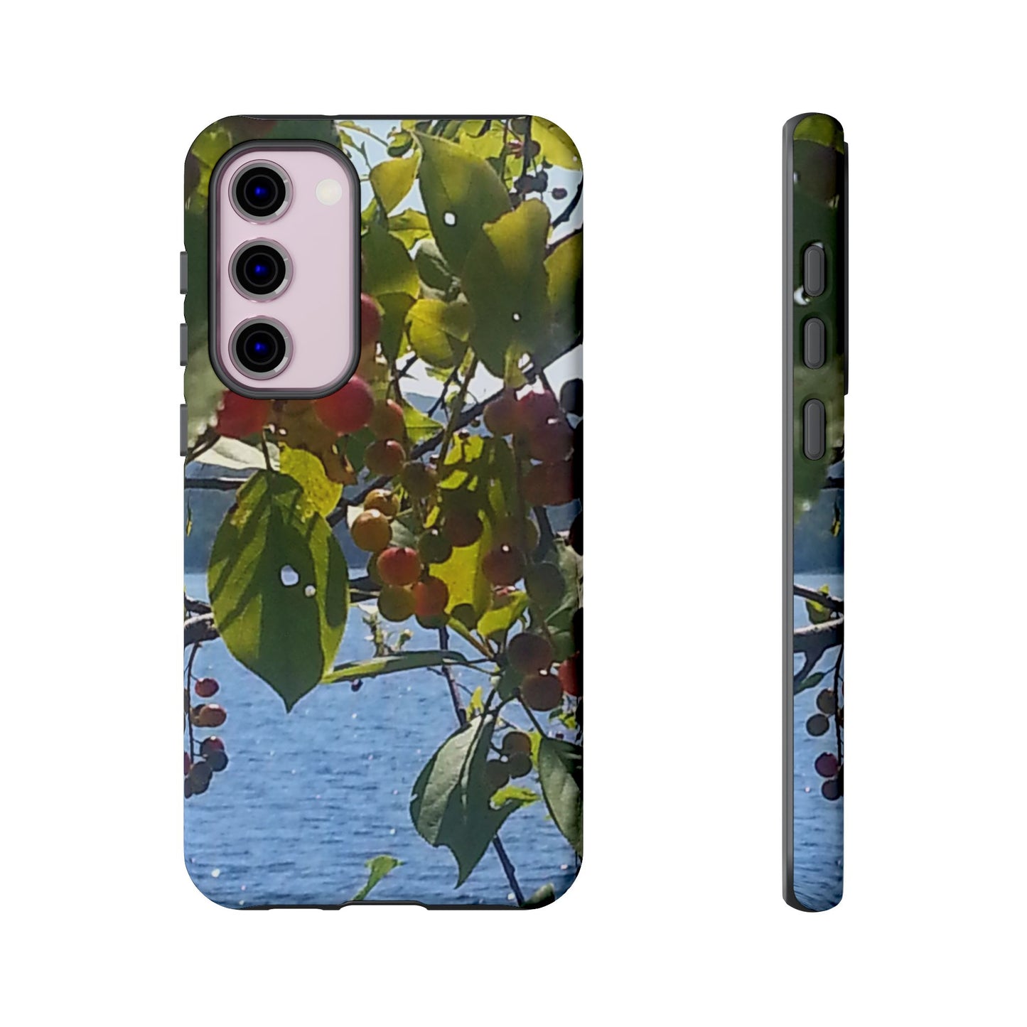 Phone Case - Nature-Inspired  - Vibrant Berry & Water Design