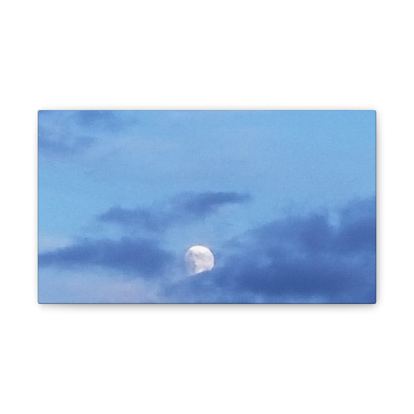 Canvas Art Print  Moonlit Sky- Serene Blue Wall Décor for Home