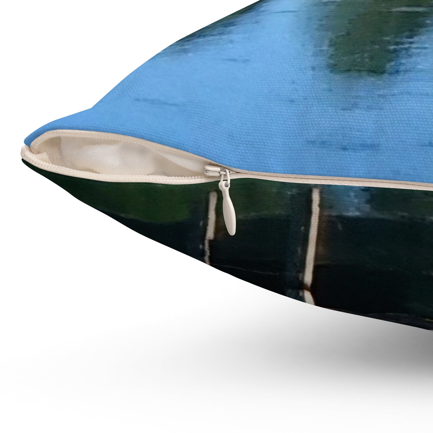 Nature-Inspired Decorative Square Pillow | Tranquil Water Reflection