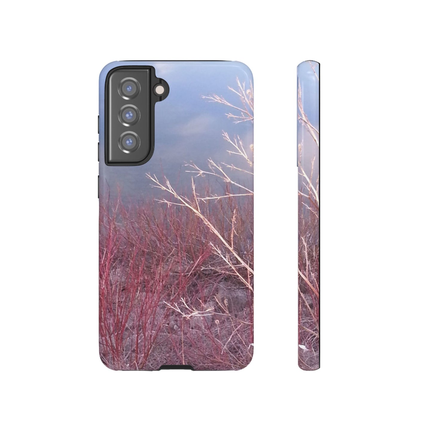 Phone Case - Nature-Inspired Winter Branches Coral Color