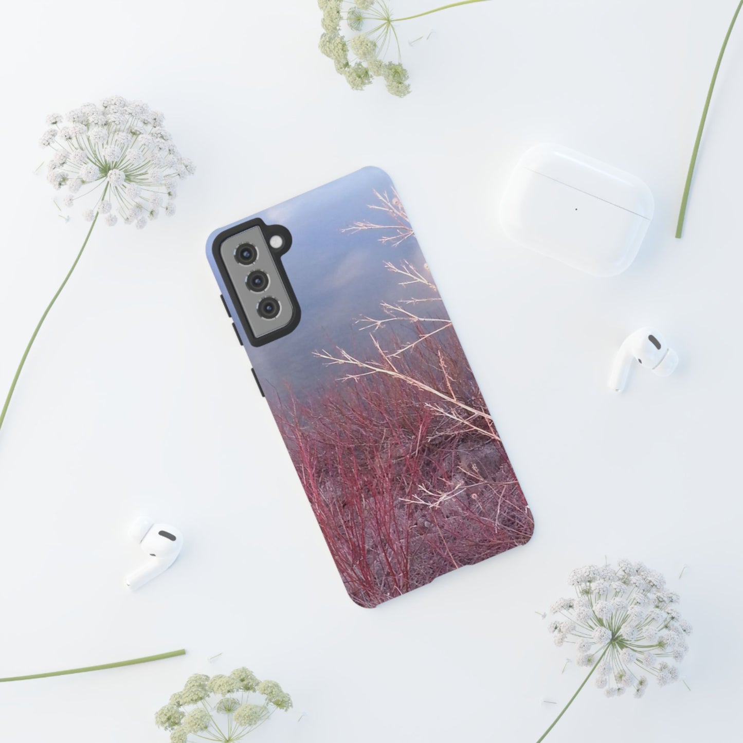 Phone Case - Nature-Inspired Winter Branches Coral Color