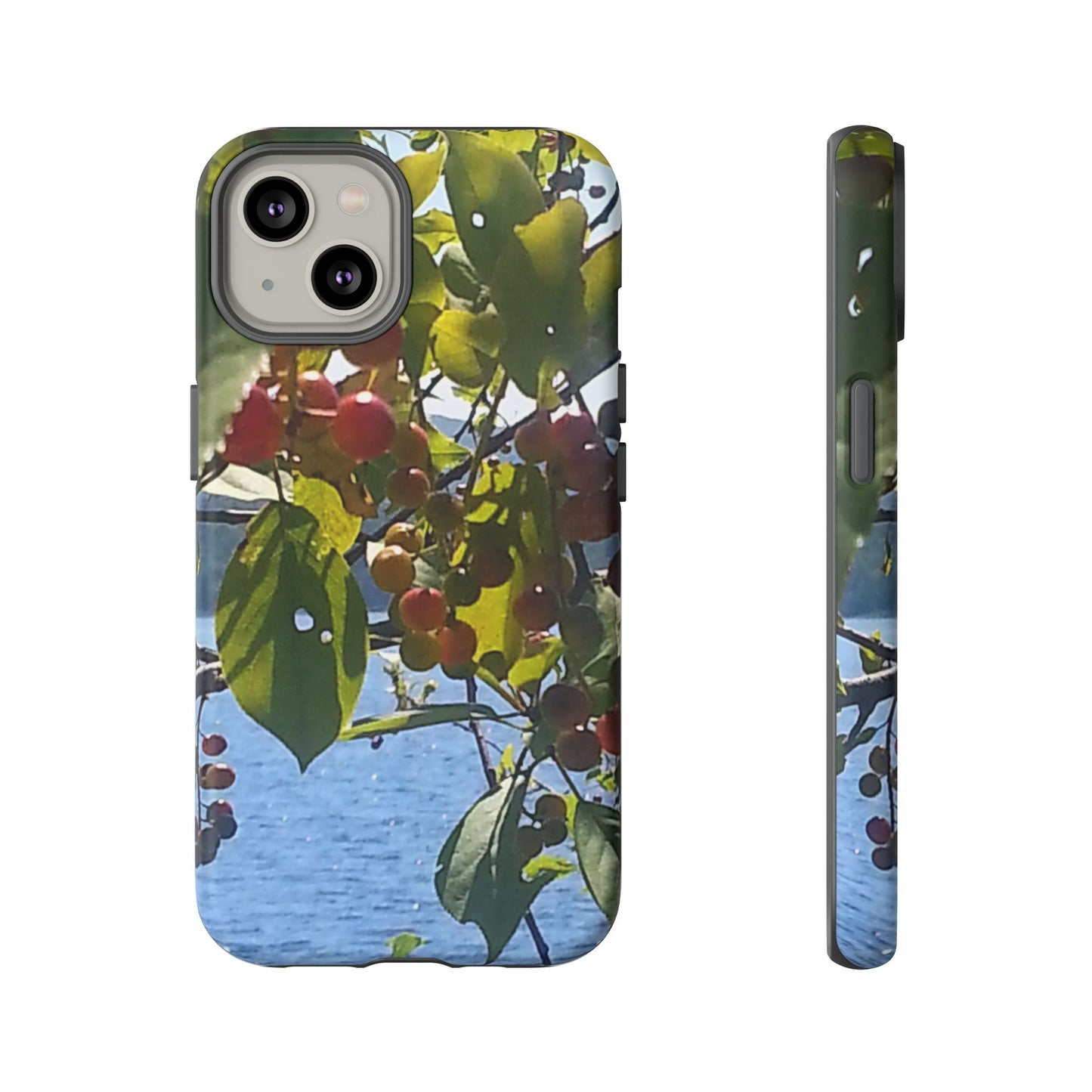 Phone Case - Nature-Inspired  - Vibrant Berry & Water Design