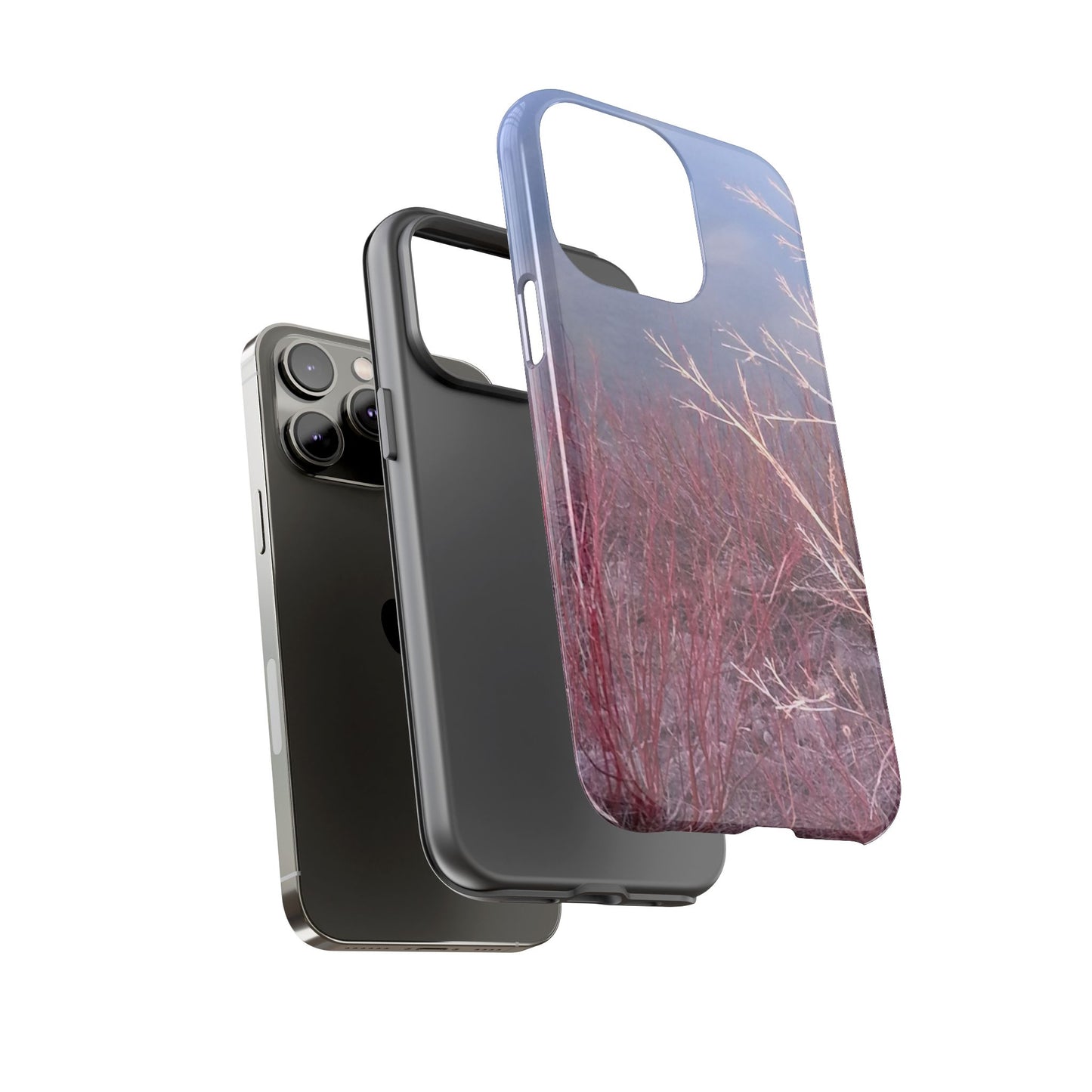 Phone Case - Nature-Inspired Winter Branches Coral Color