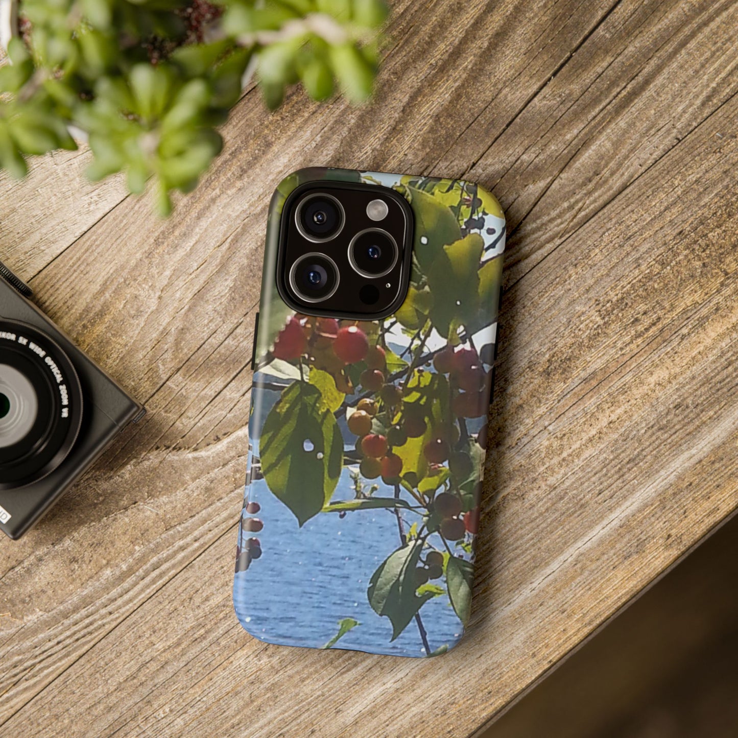 Phone Case - Nature-Inspired  - Vibrant Berry & Water Design