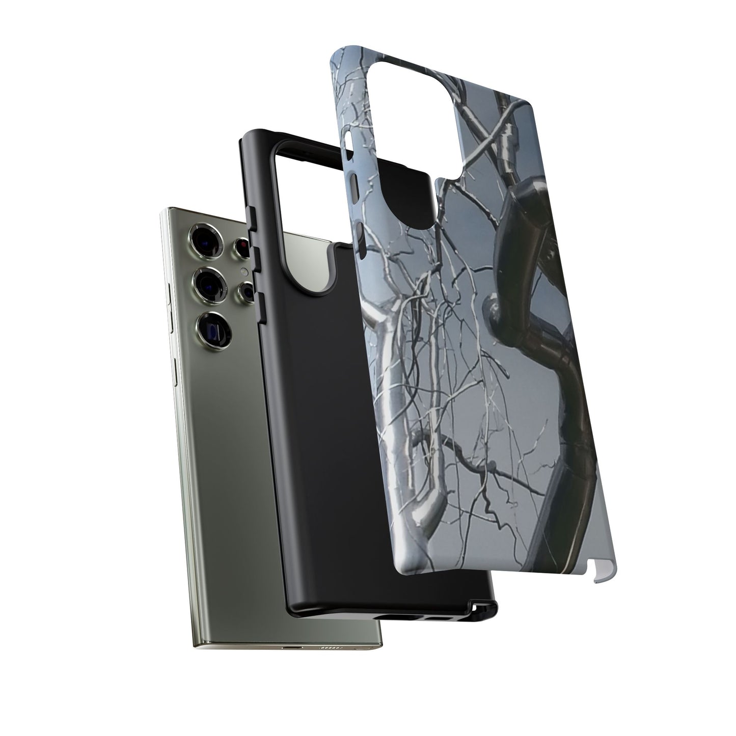 Phone Case - Durable Phone Protector with Bold Metal Nature-inspired Design