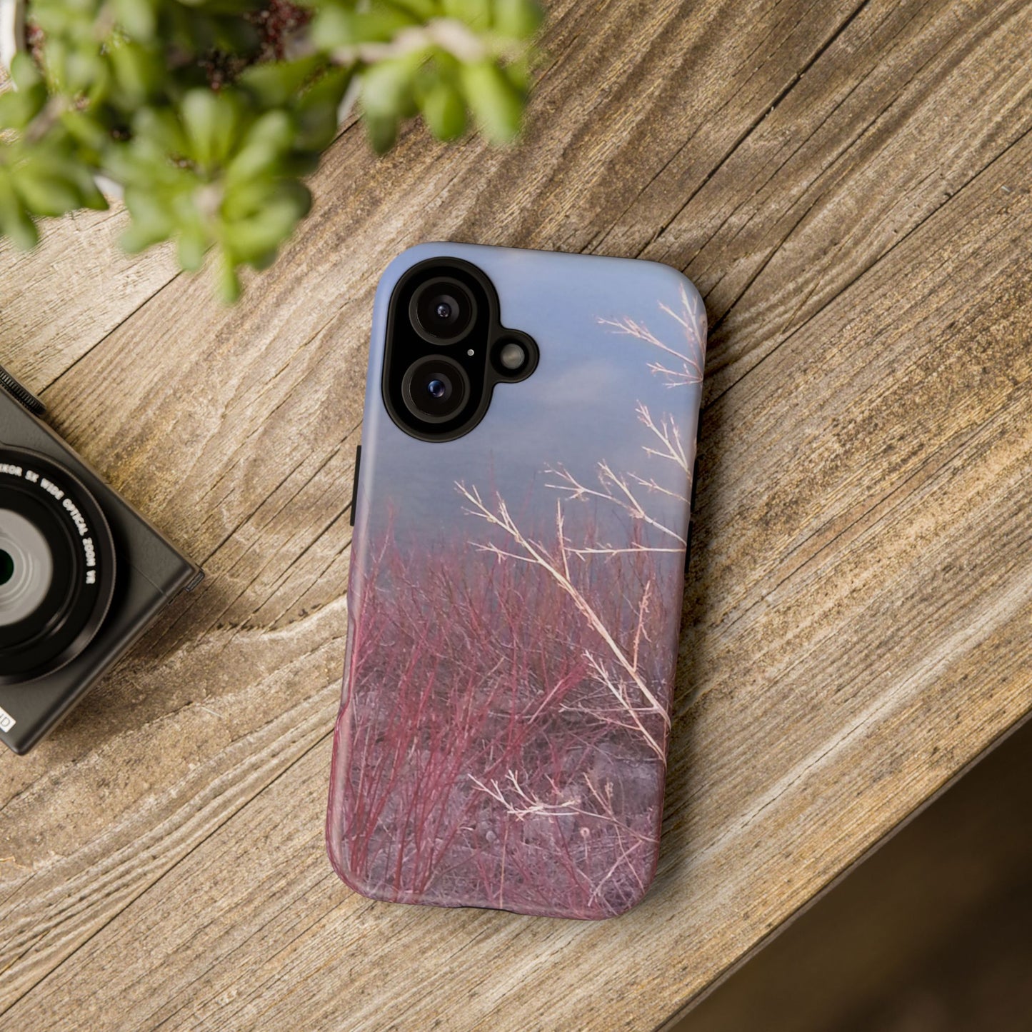 Phone Case - Nature-Inspired Winter Branches Coral Color