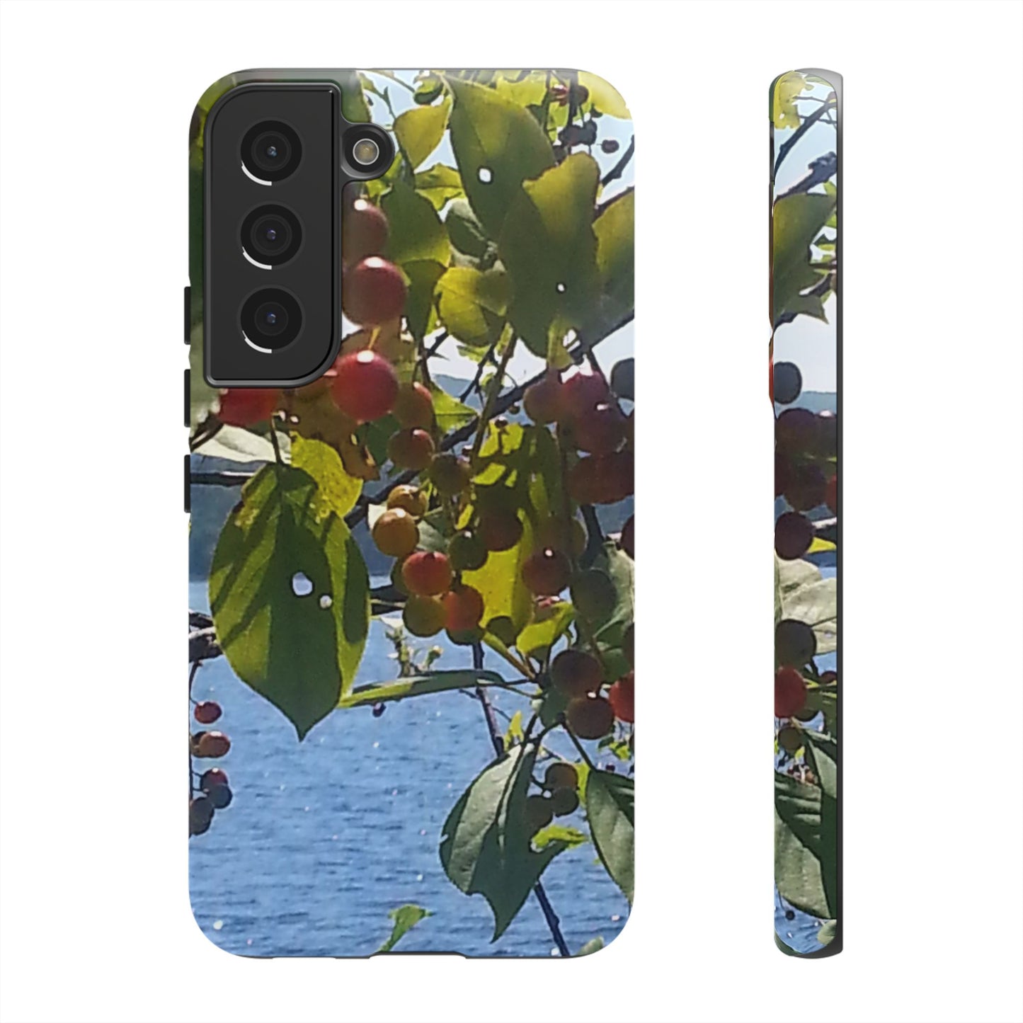 Phone Case - Nature-Inspired  - Vibrant Berry & Water Design