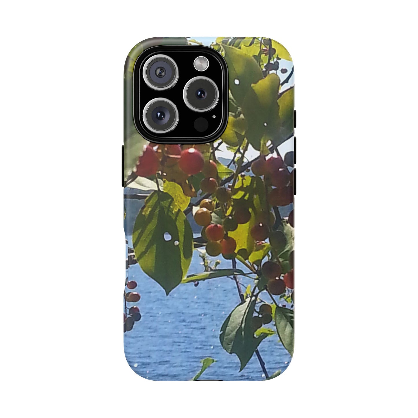 Phone Case - Nature-Inspired  - Vibrant Berry & Water Design