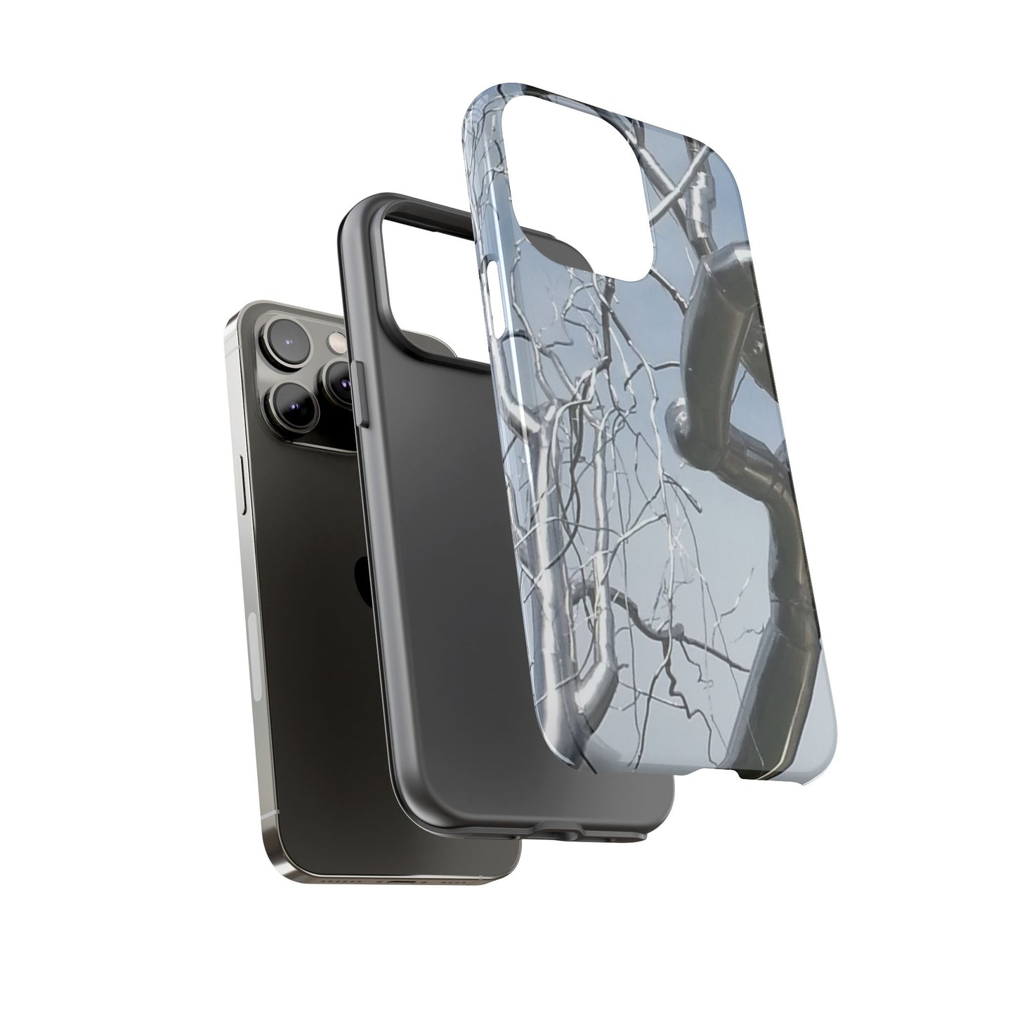 Phone Case - Durable Phone Protector with Bold Metal Nature-inspired Design