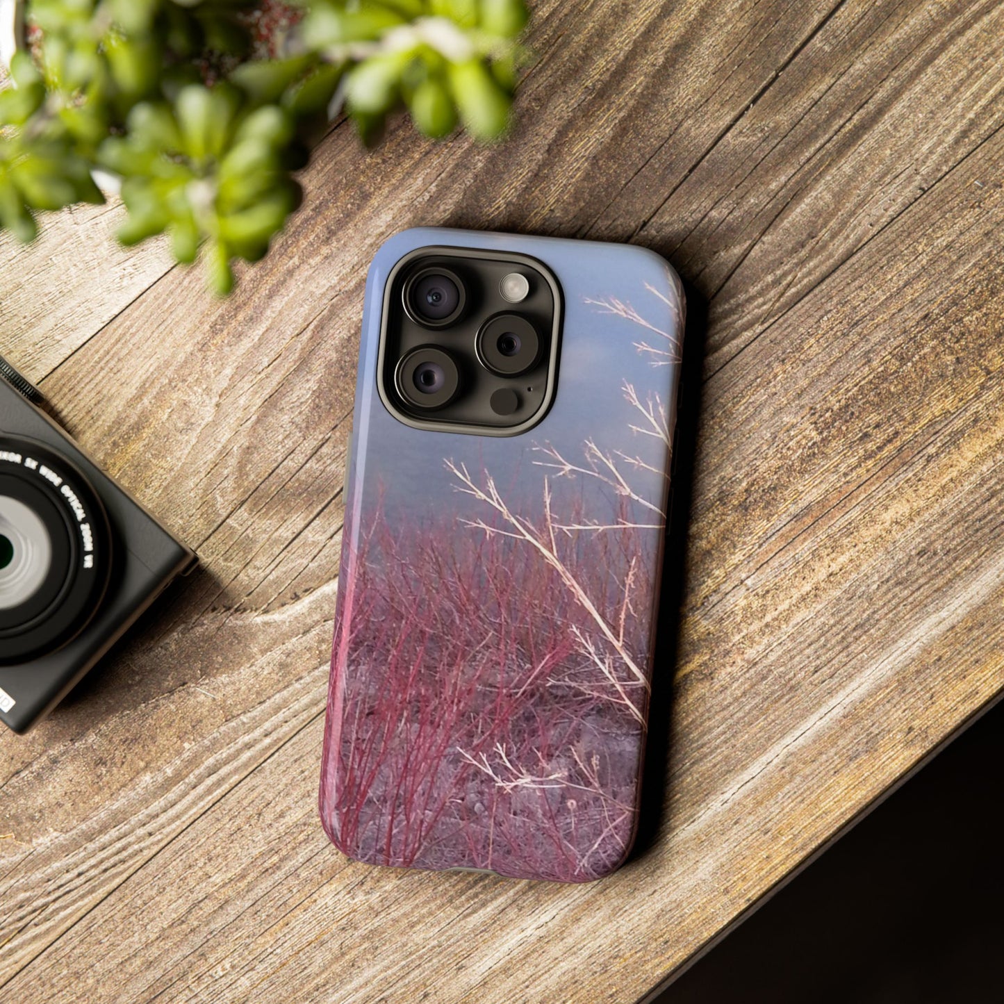 Phone Case - Nature-Inspired Winter Branches Coral Color