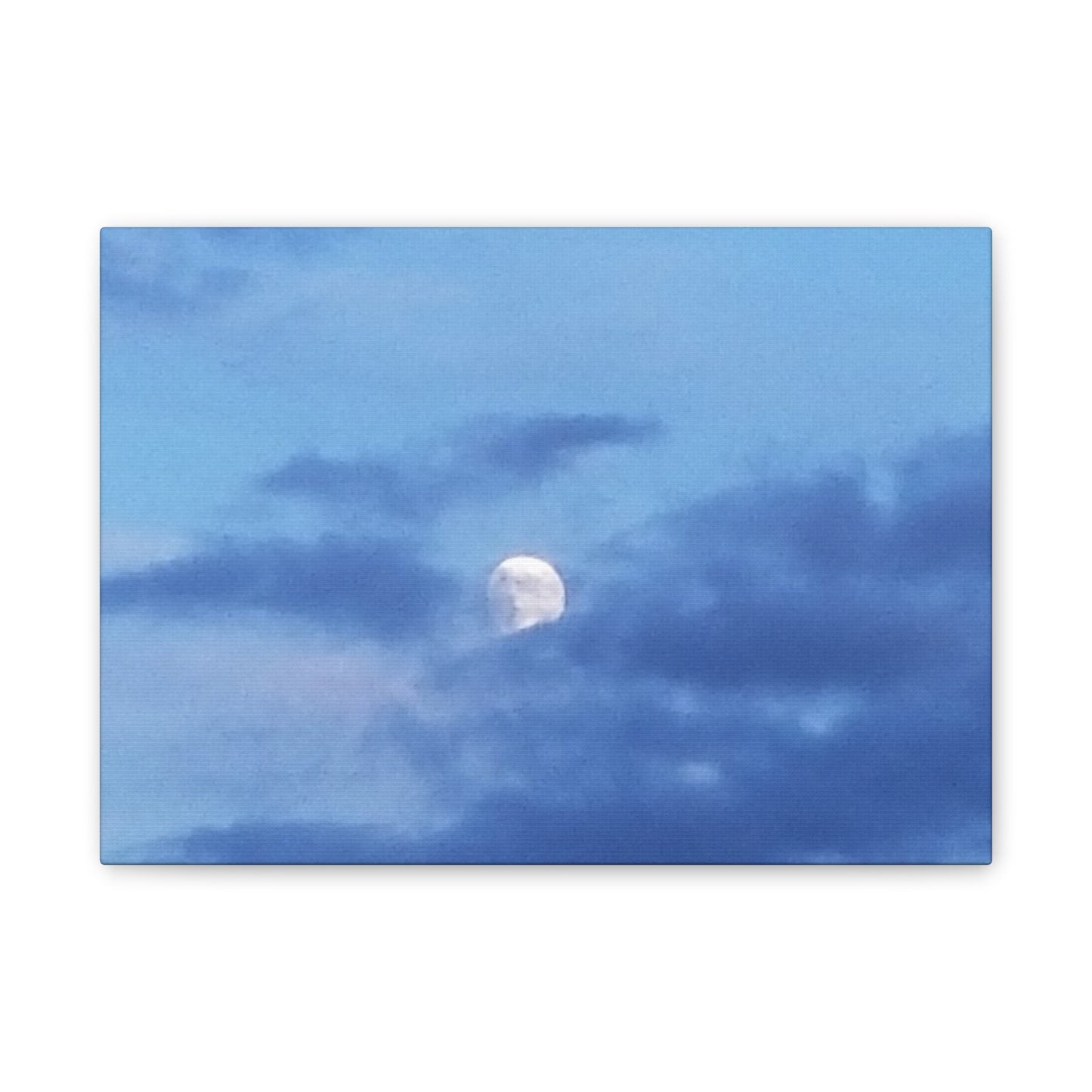 Canvas Art Print  Moonlit Sky- Serene Blue Wall Décor for Home